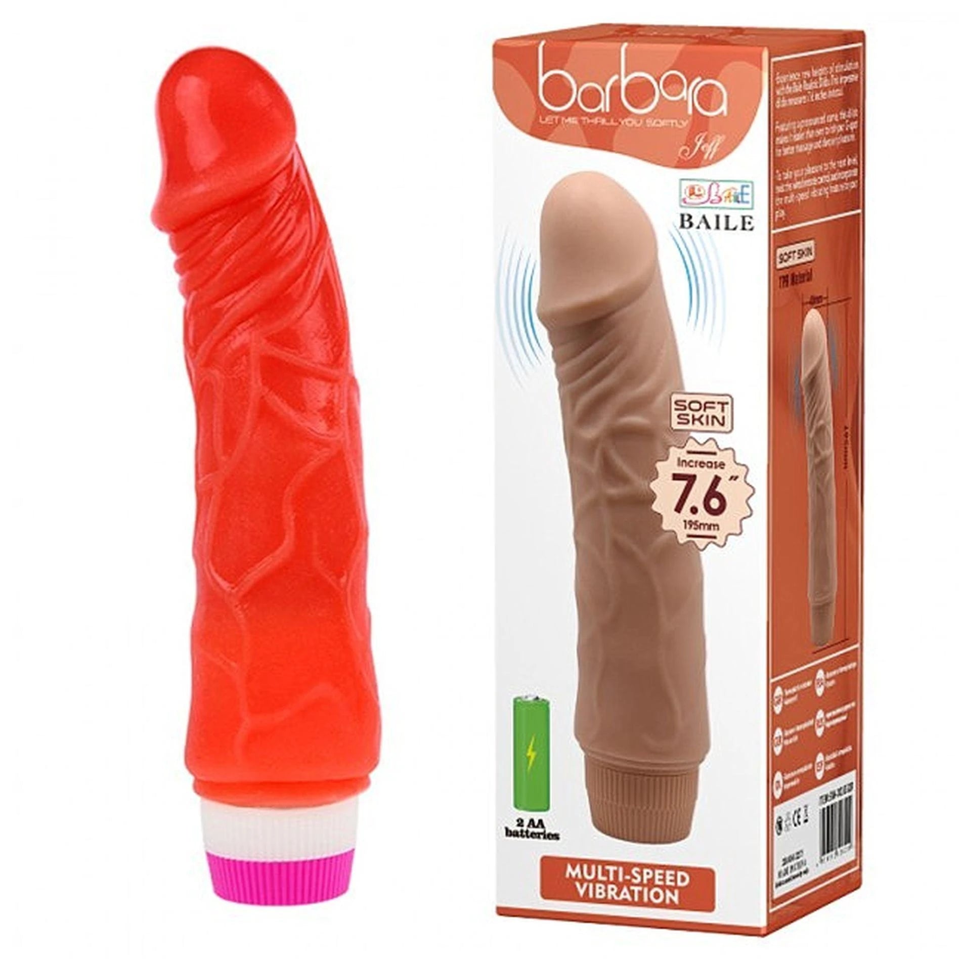 Barbara Classic Jelly Vibe rouge 20 cm.