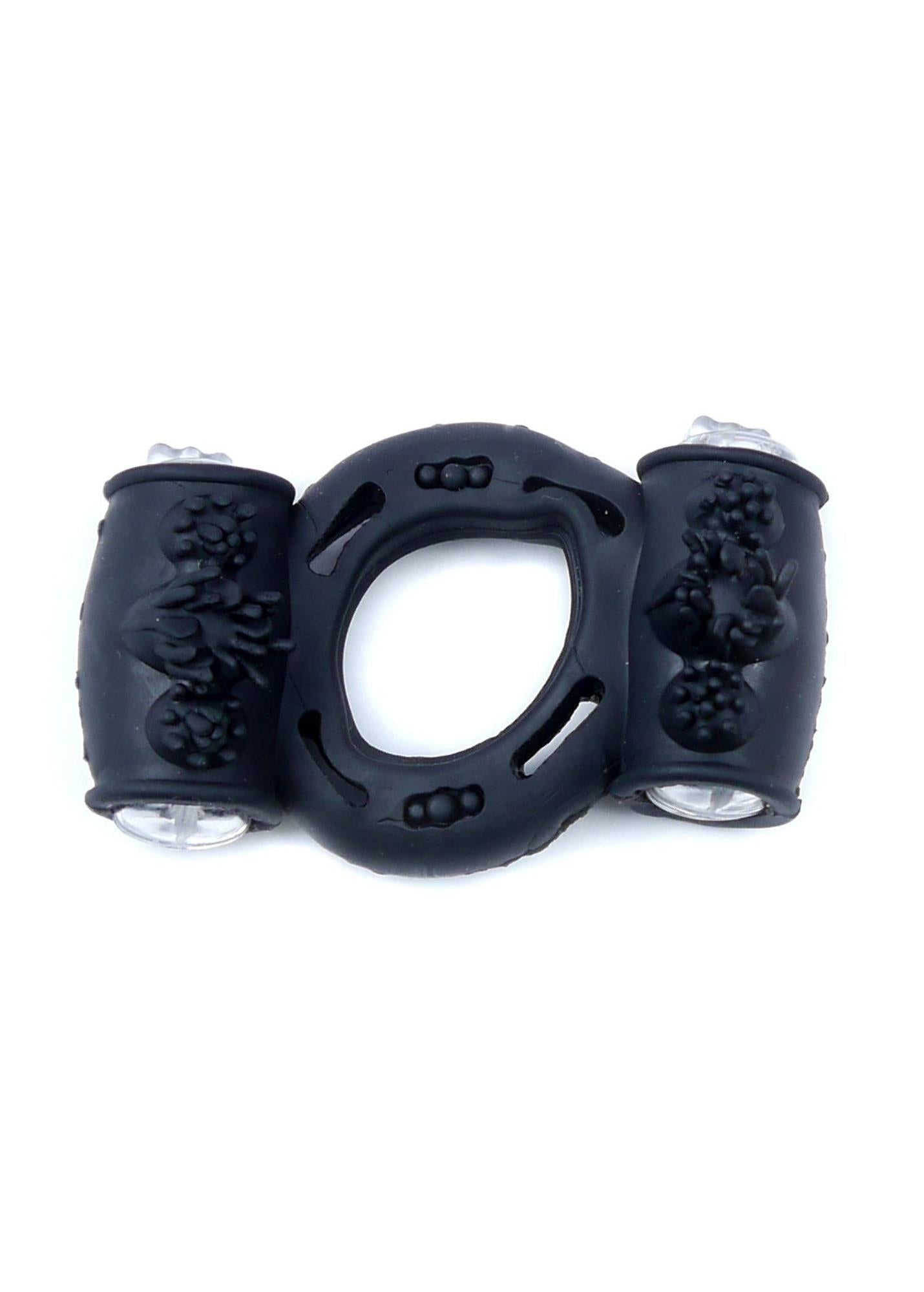 Vibrating Cock Ring Double Black