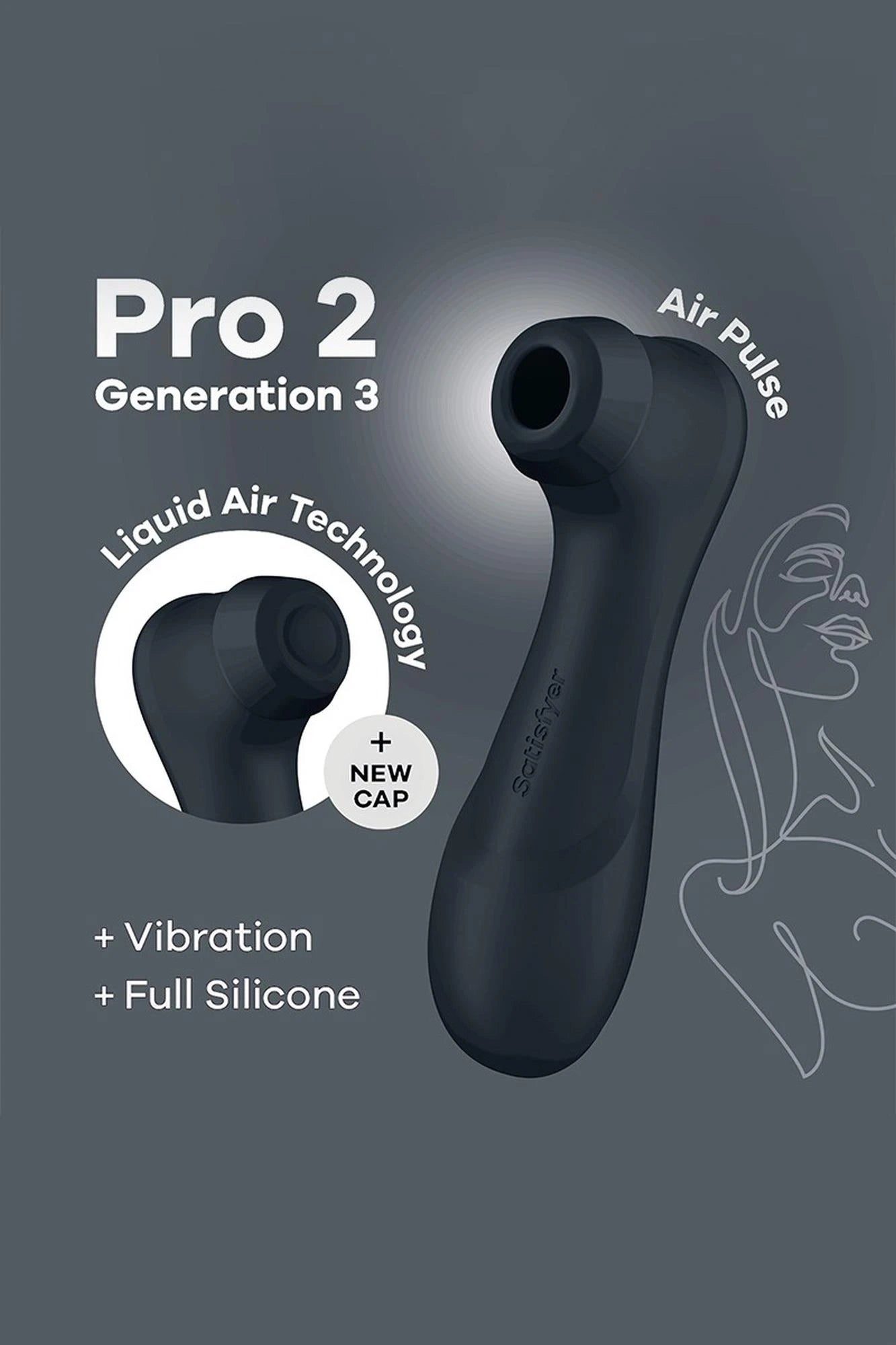 Pro 2 Generation 3 with Liquid Air Technology, Vibration and Bluetooth/App, black