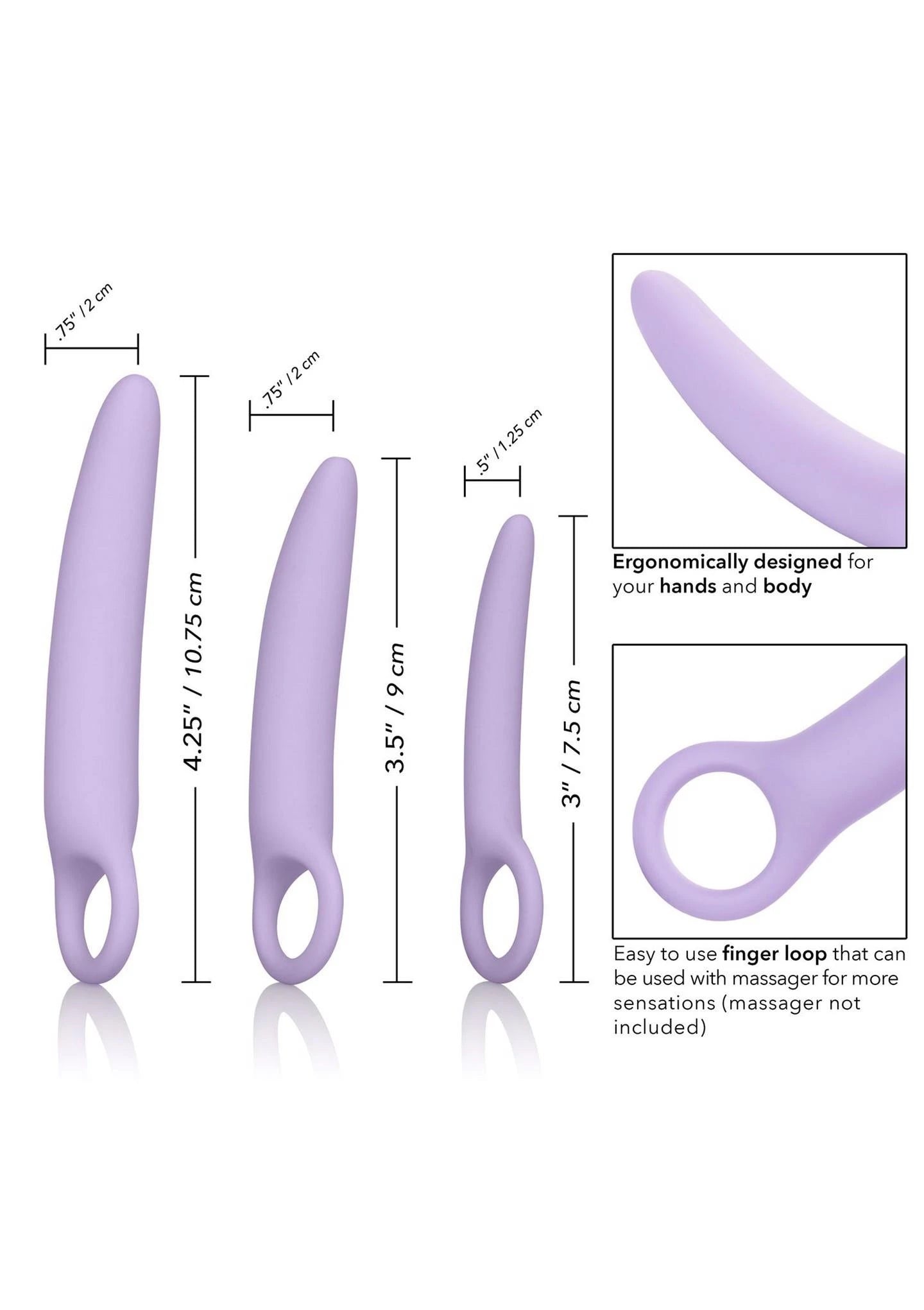 Ensemble de 3 dilatateurs Alena - Violet