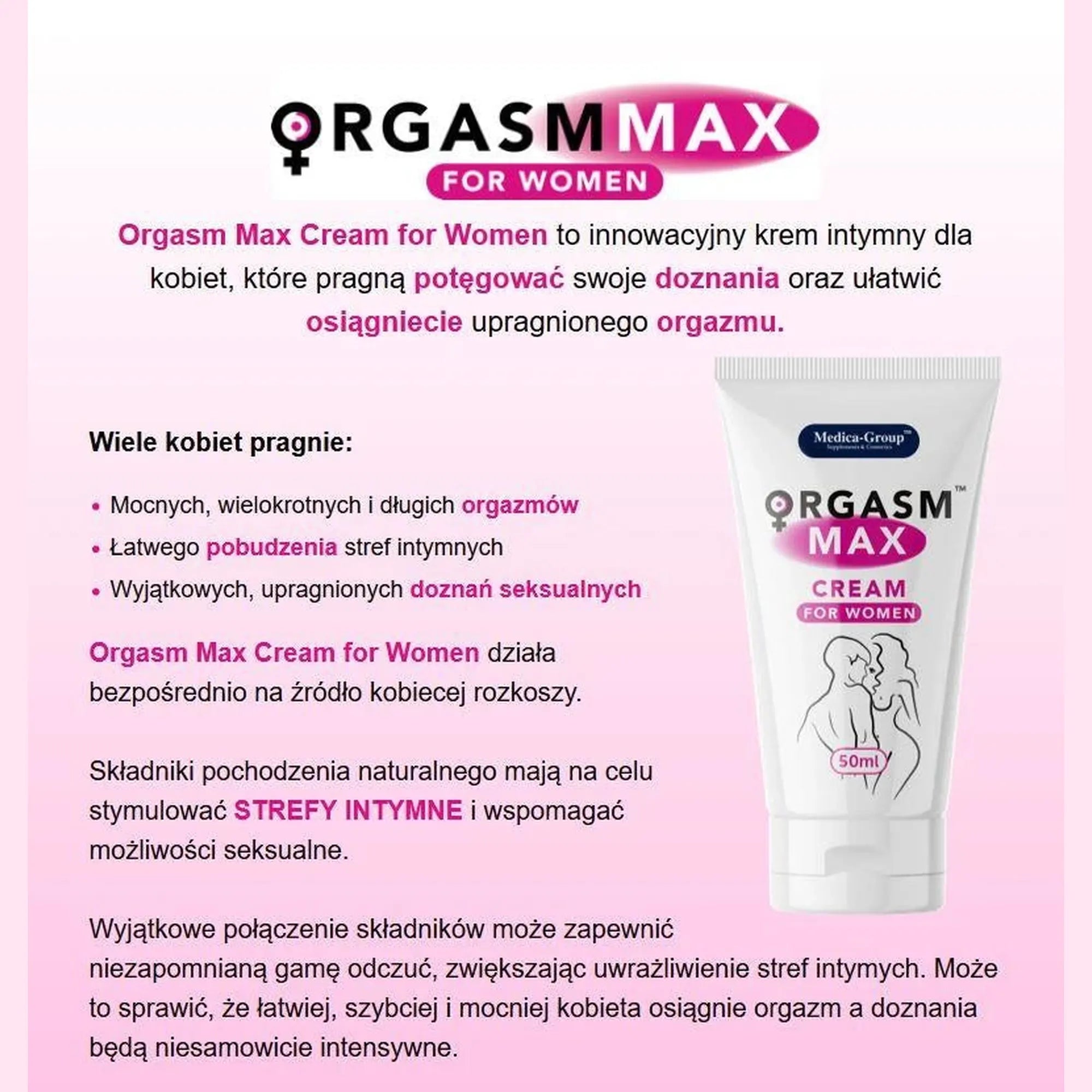 Gel/spray - Orgasm Max cream for women 50 ml