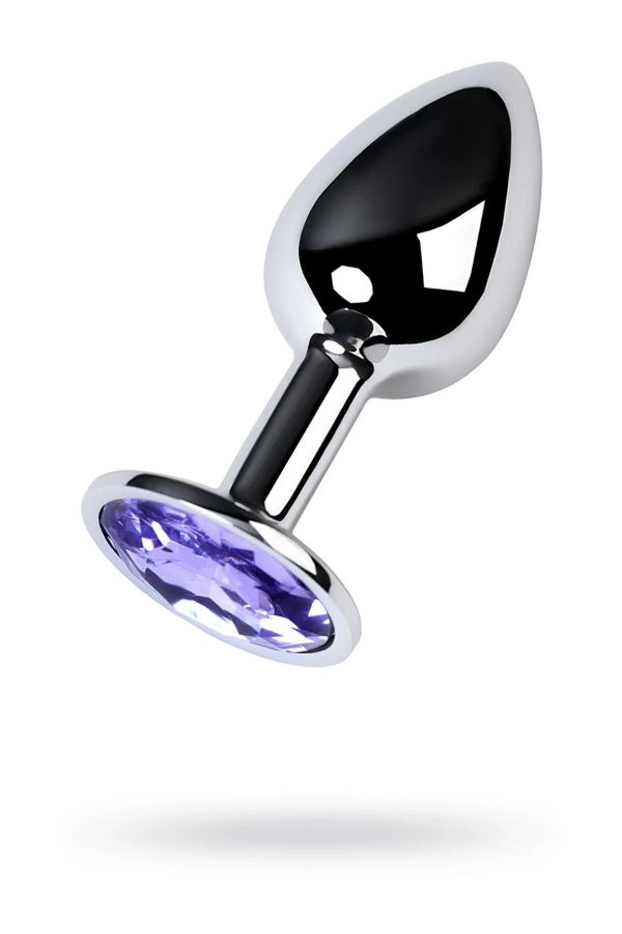 Plug anal en argent avec bijou, bleu
