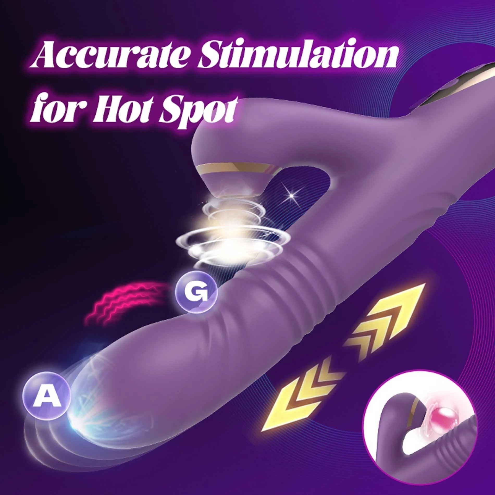 Masseur G-spot à succion et poussée Luna