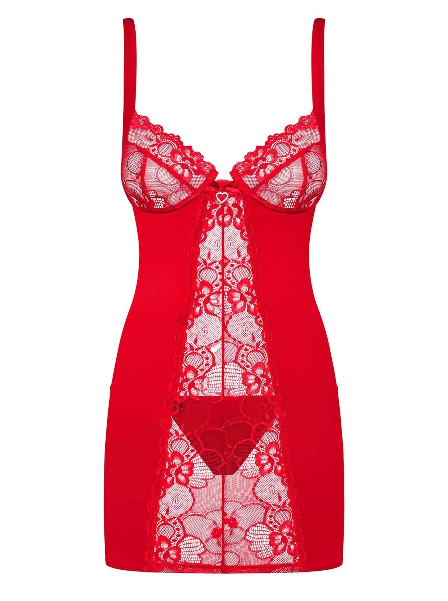 Underwear - Heartina top and thong red XXL
