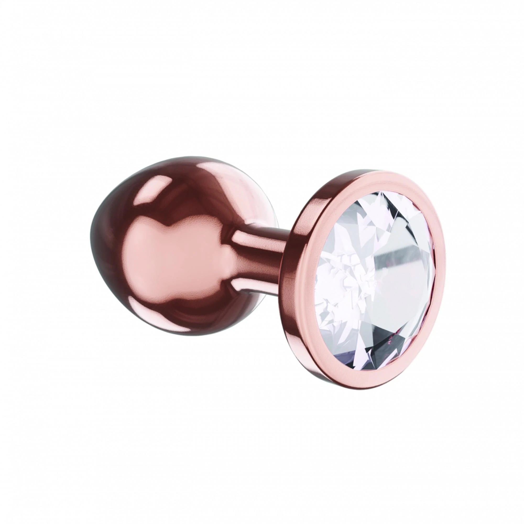Plug-Butt Plug Diamant Pierre de Lune Brillance S Or Rose