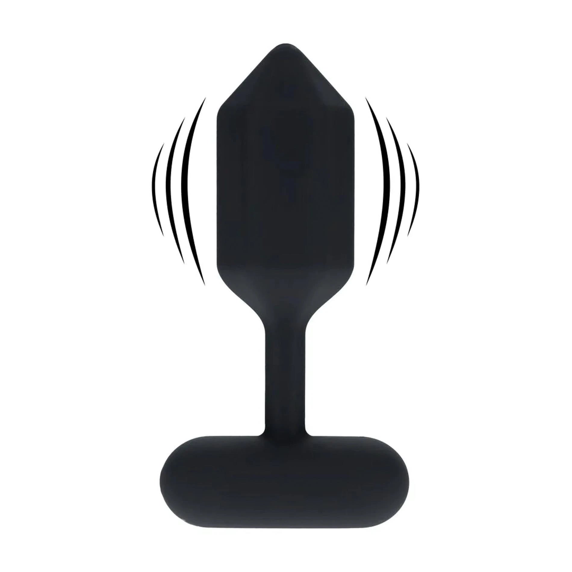 Hexagonal Vibrating Silicone Anal Plug - M - Black