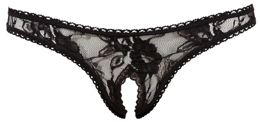Tanga ouvert noir M