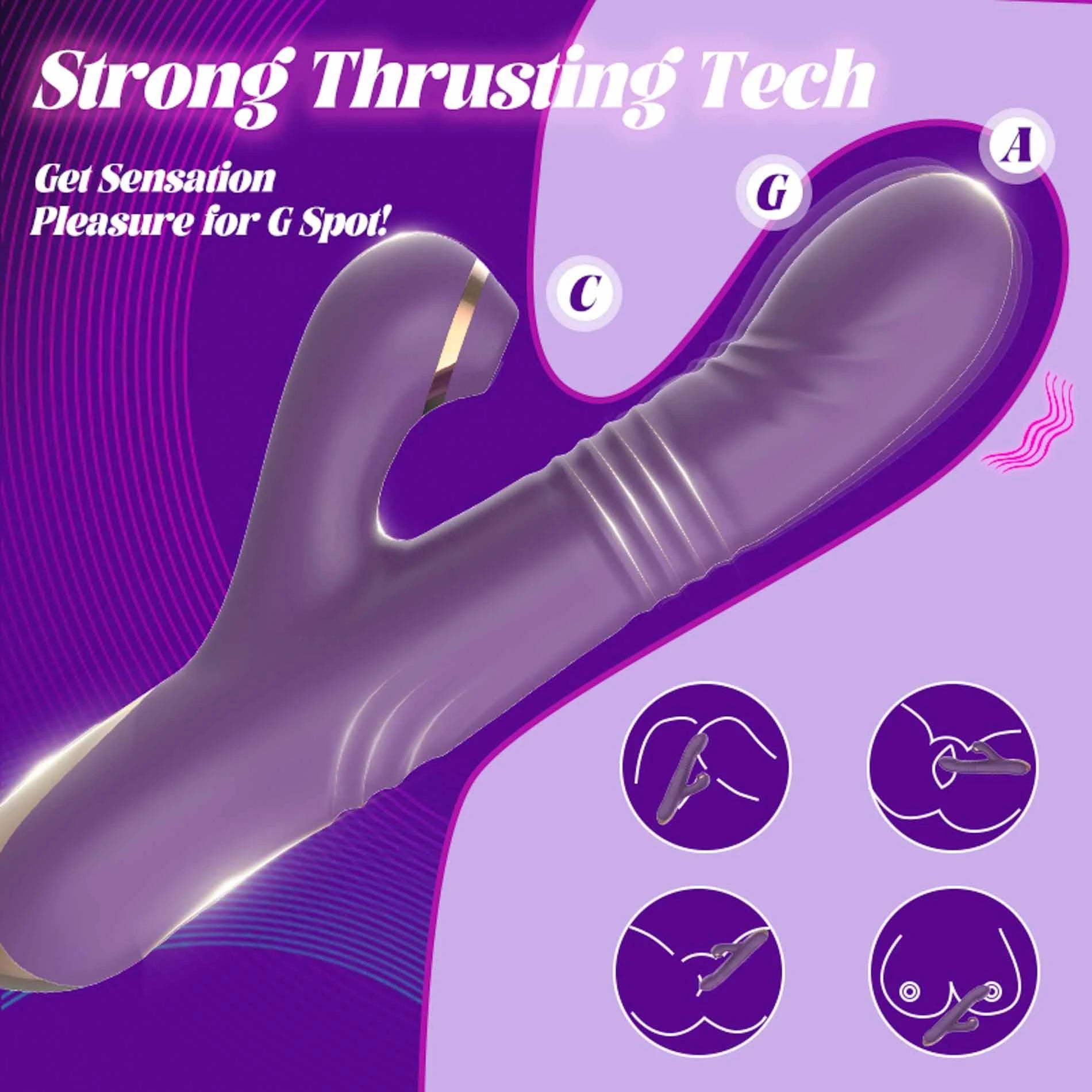 Masseur G-spot à succion et poussée Luna