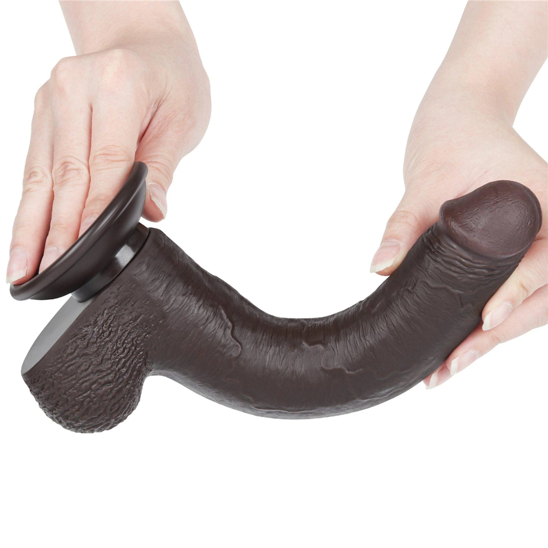 Godemichet double couche 9" noir coulissant
