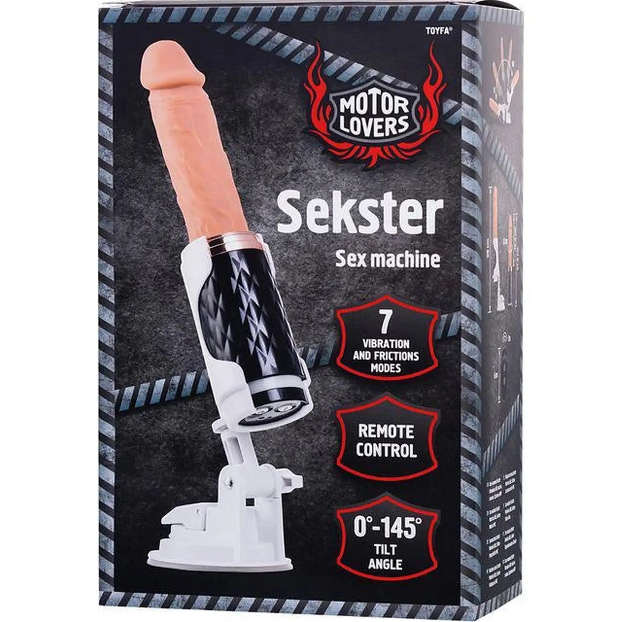 Sex machine Sekster, MotorLovers, ABS, black, 29 cm