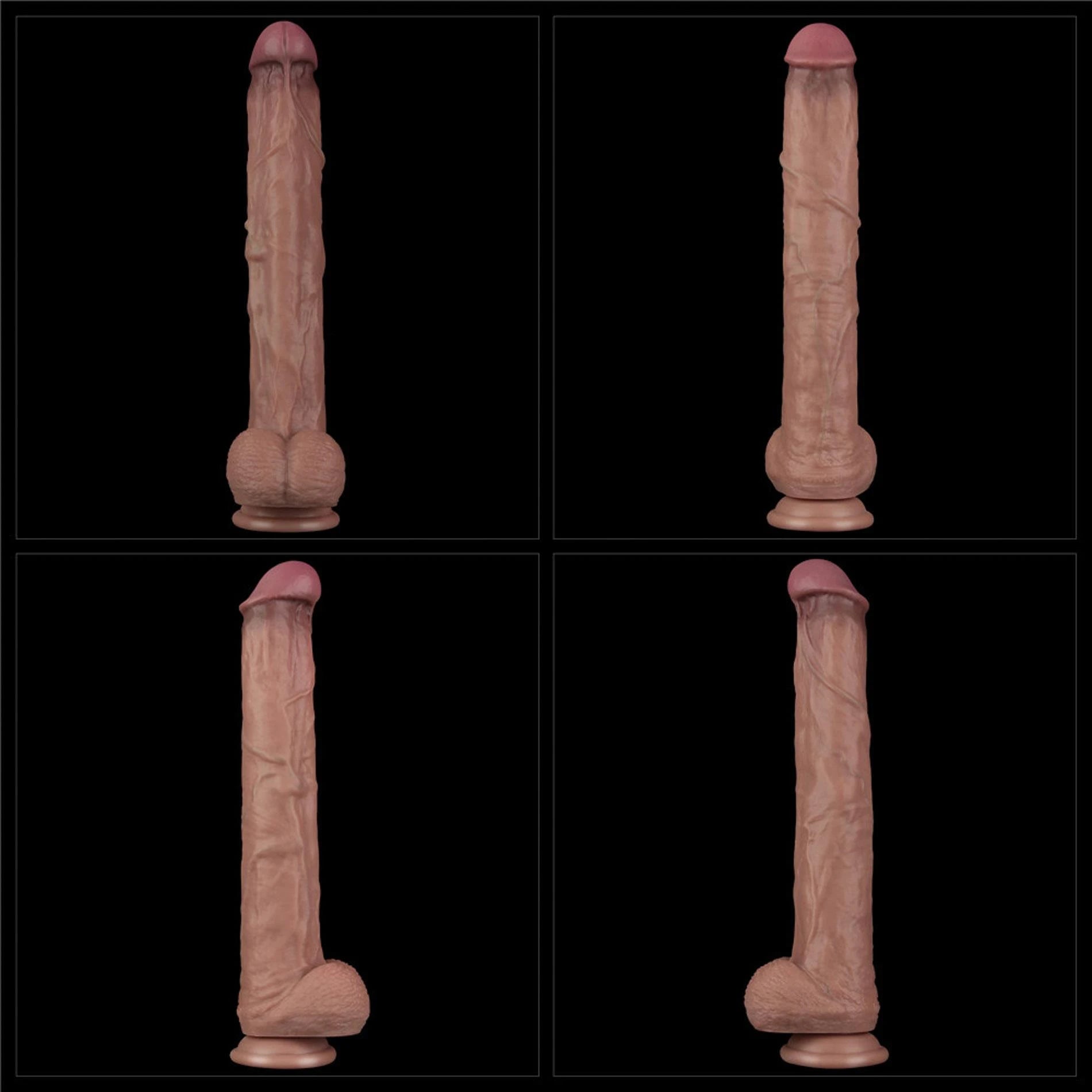 14.5'' Pénis XXL en silicone pliable à double couche (chair)