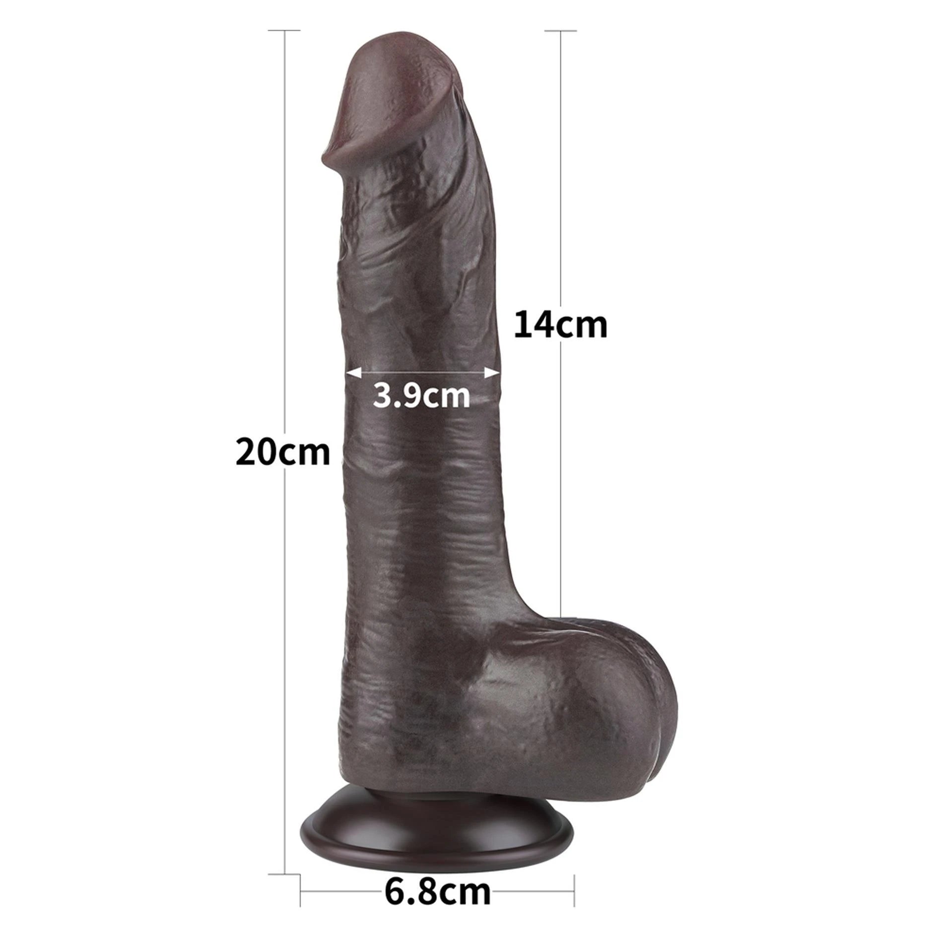 8" Sliding Skin Dual Layer Dong Black