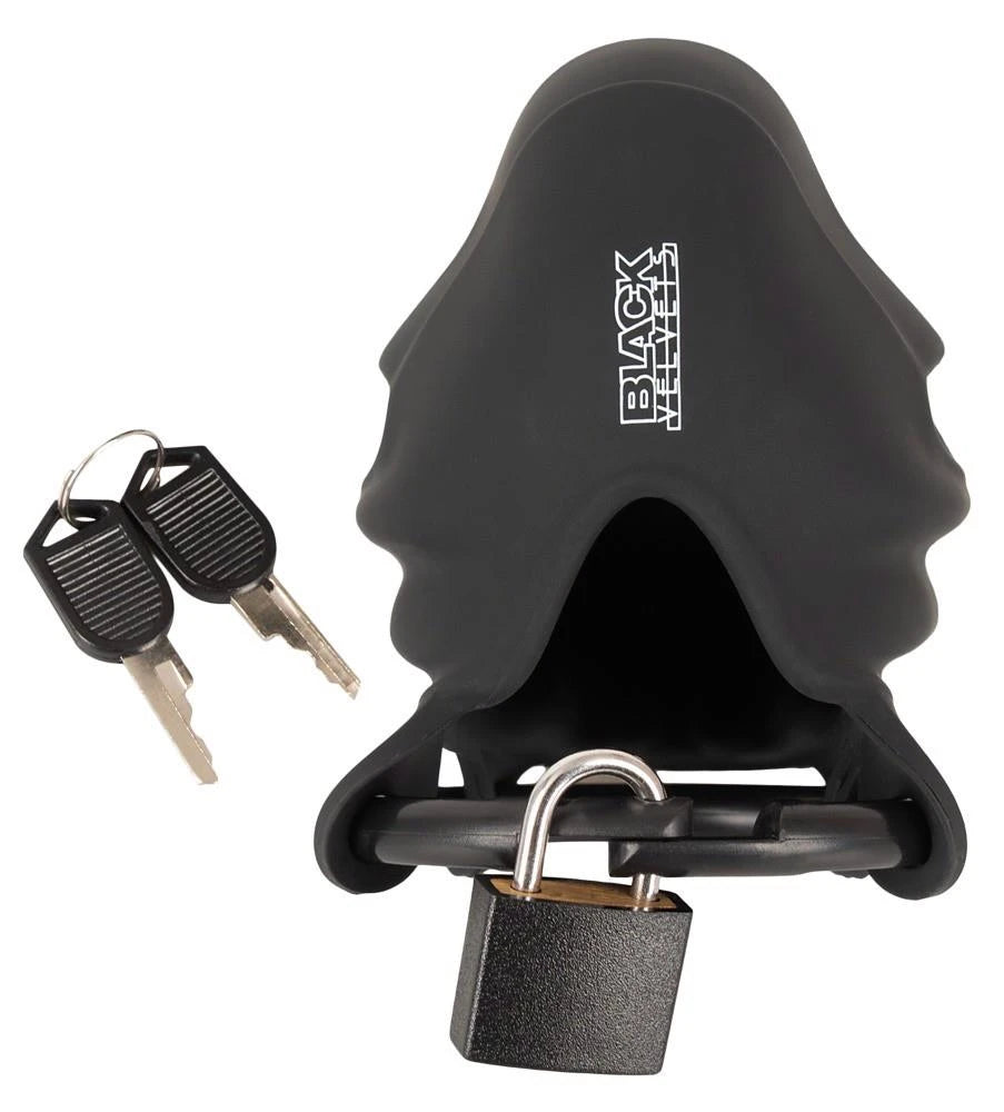 Black velvet Cock & Ball cage