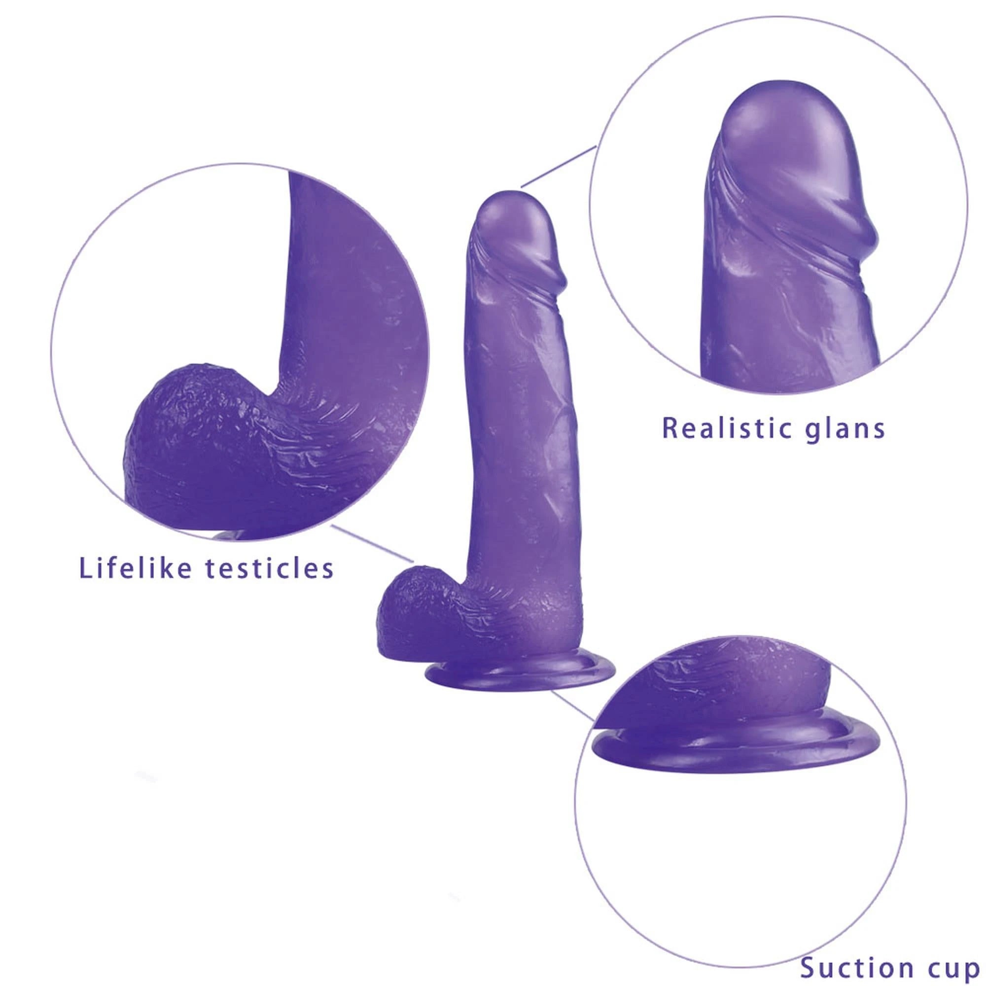 8″ Jelly Studs Crystal Dildo Large Purple