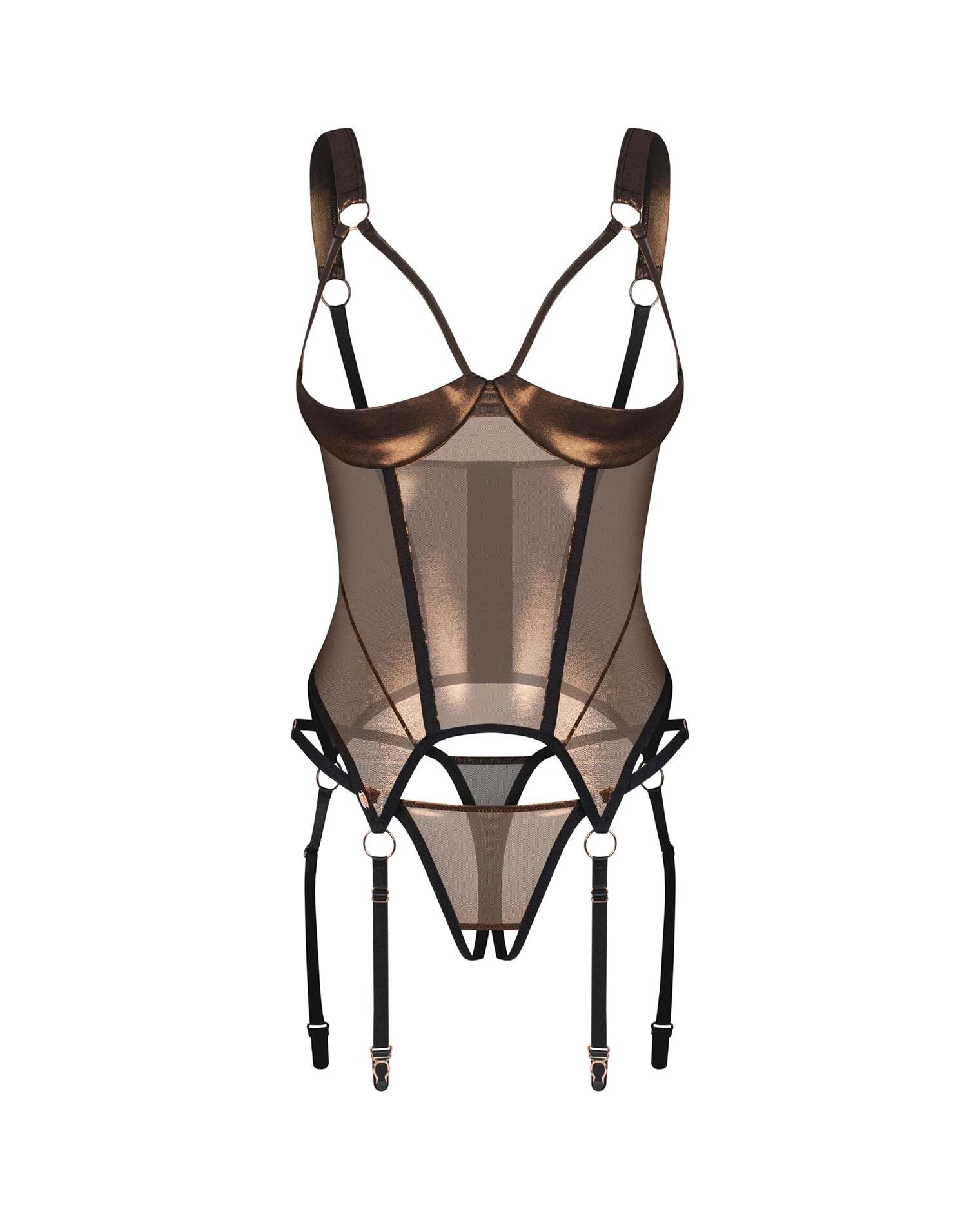Soranna open-cup corset and thong L/XL