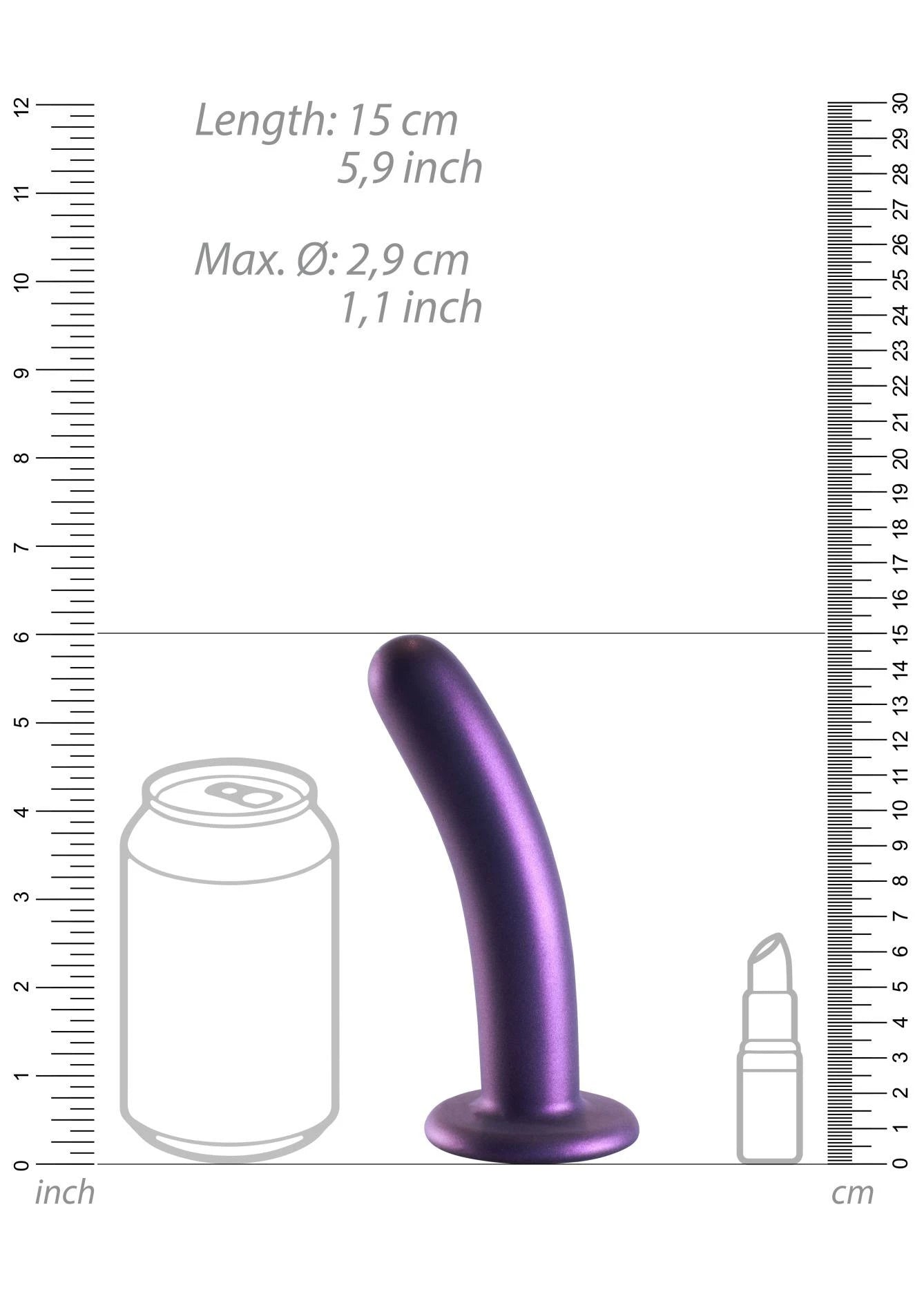Gode ceinture en silicone lisse point G - 6'' / 14,5 cm
