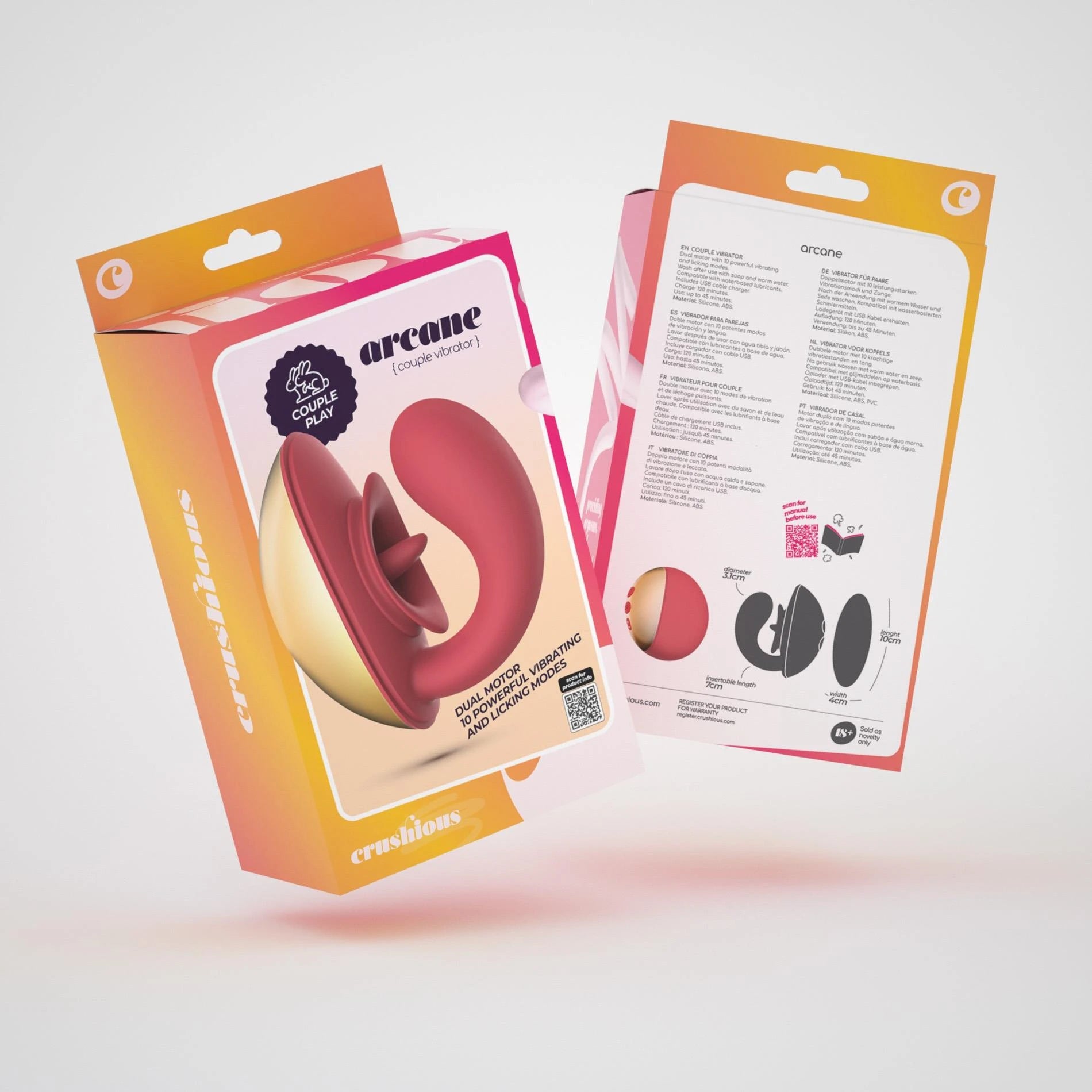 CRUSHIOUS ARCANE RECHARGEABLE STIMULATOR FOR COUPLES