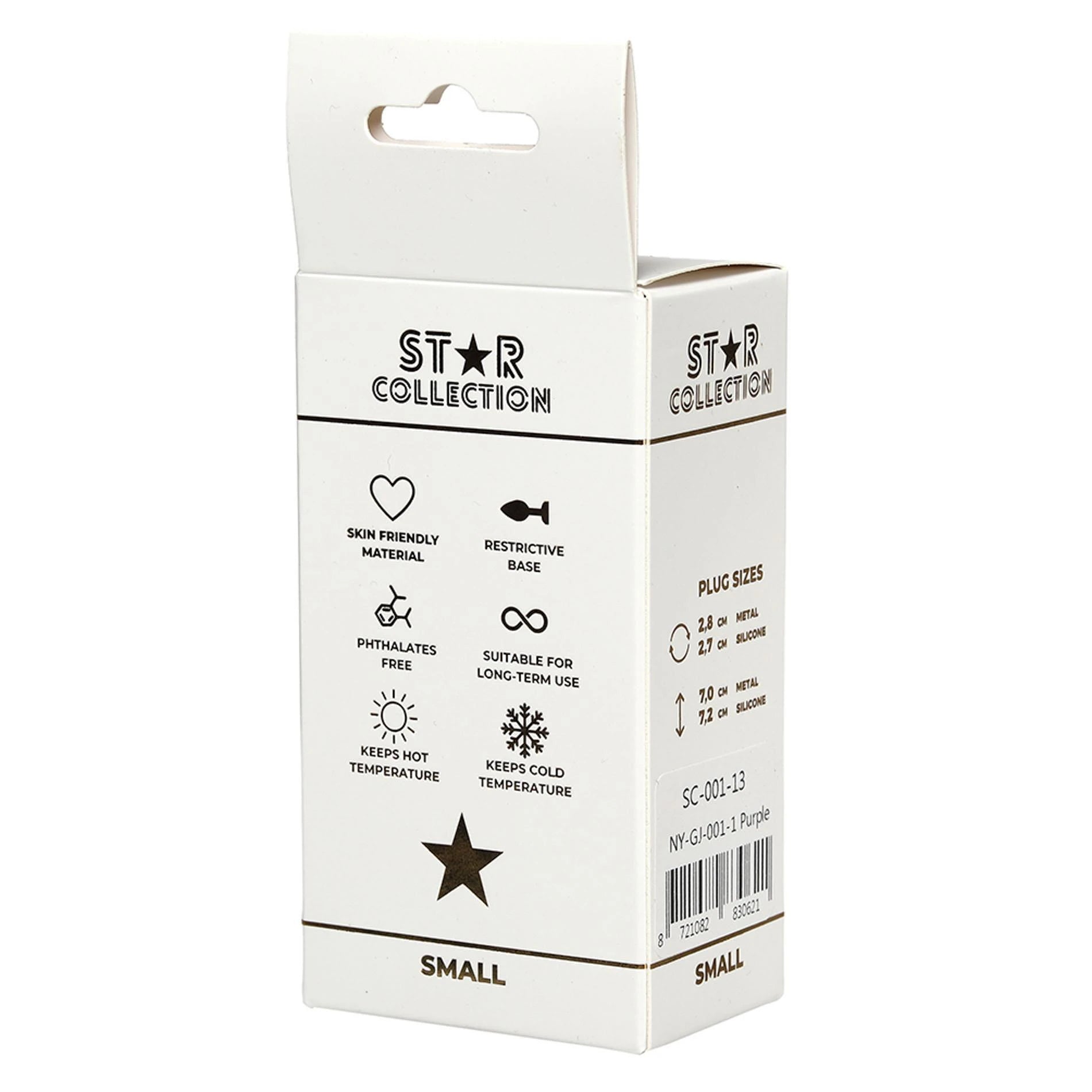 Star Collection - Plug anal en silicone violet S - Pierre bleue claire