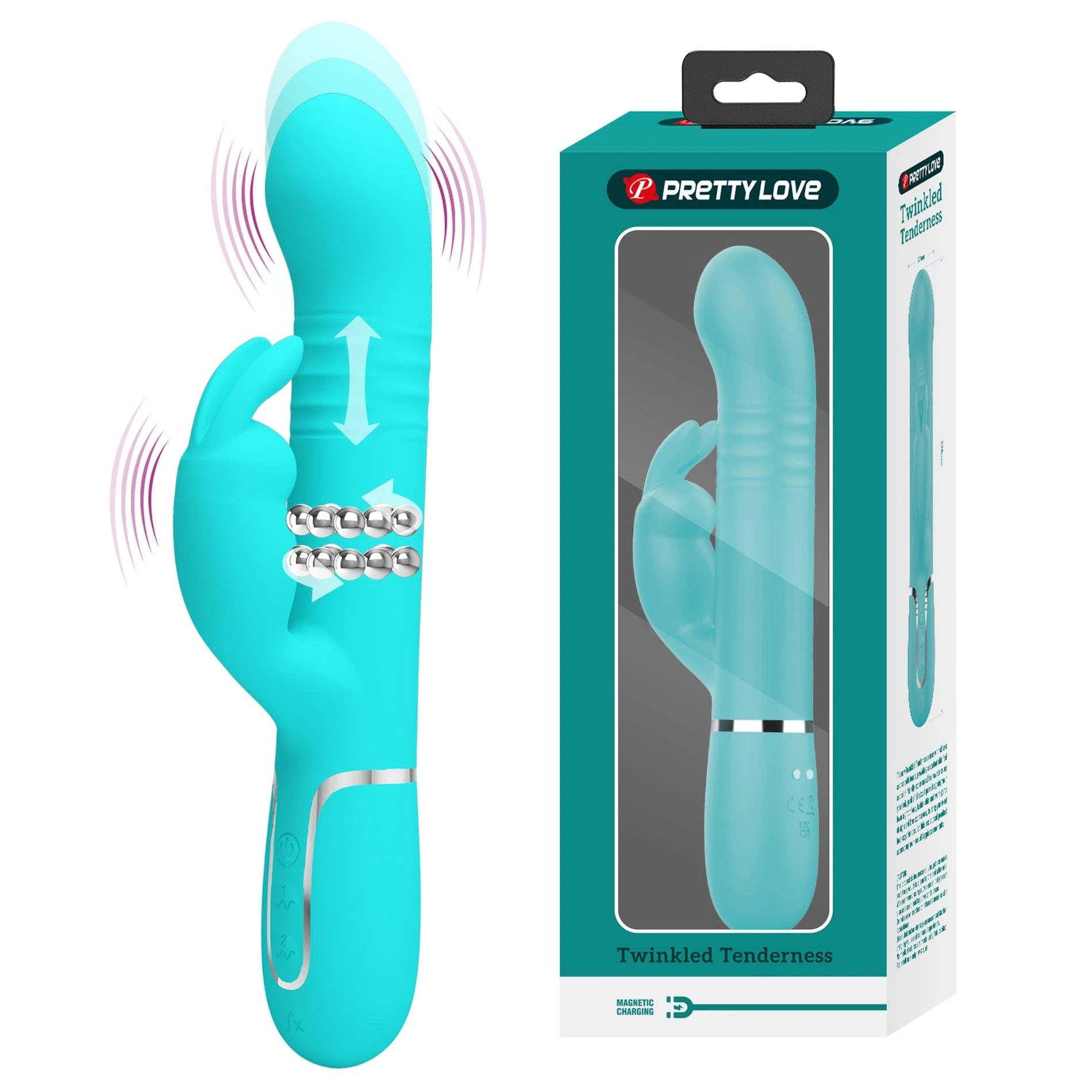 PRETTY LOVE - Coale Twinkled Tenderness, 7 fonctions de vibration 4 fonctions de rotation 4 modes de poussée