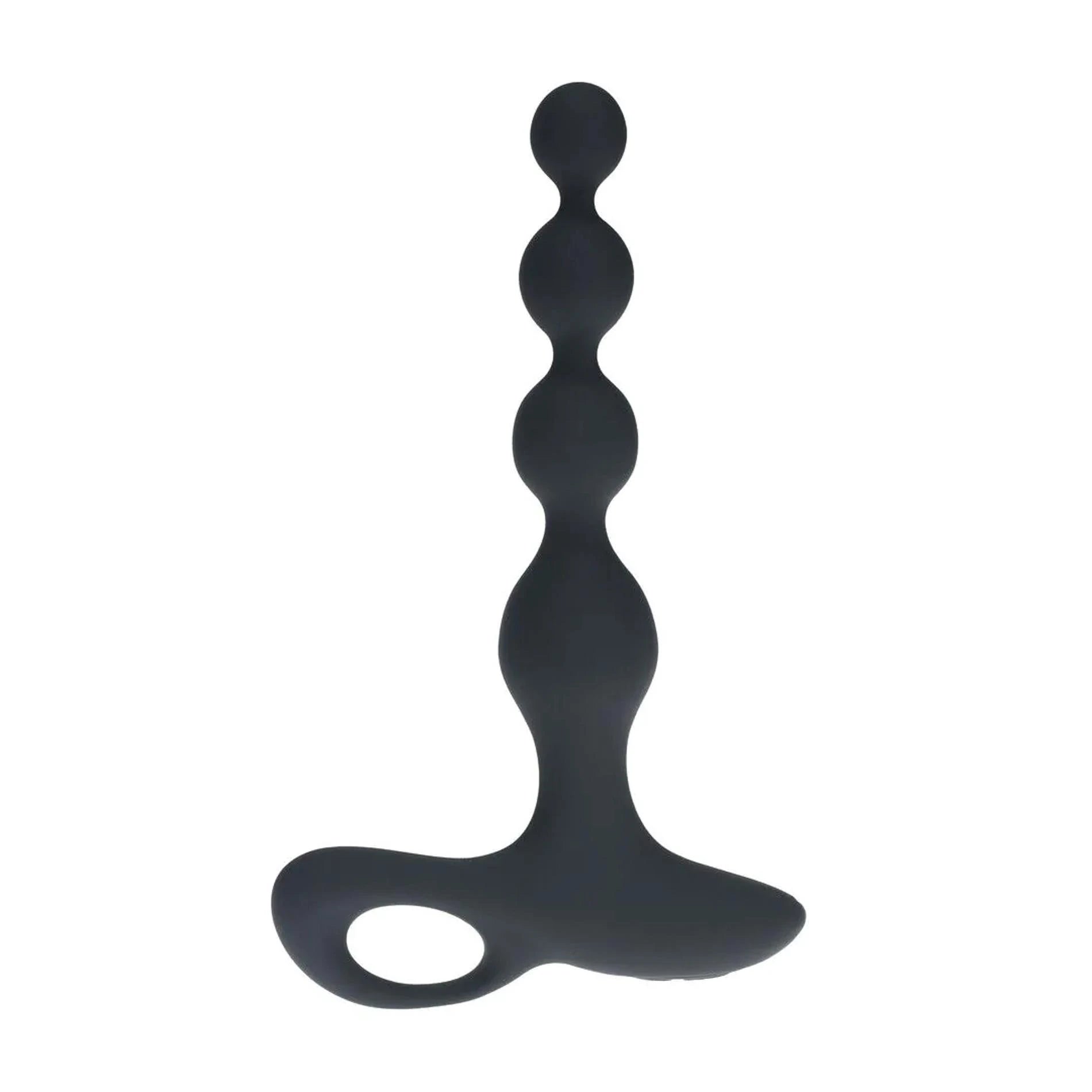 Plug anal vibrant en silicone perlé avec télécommande - Noir