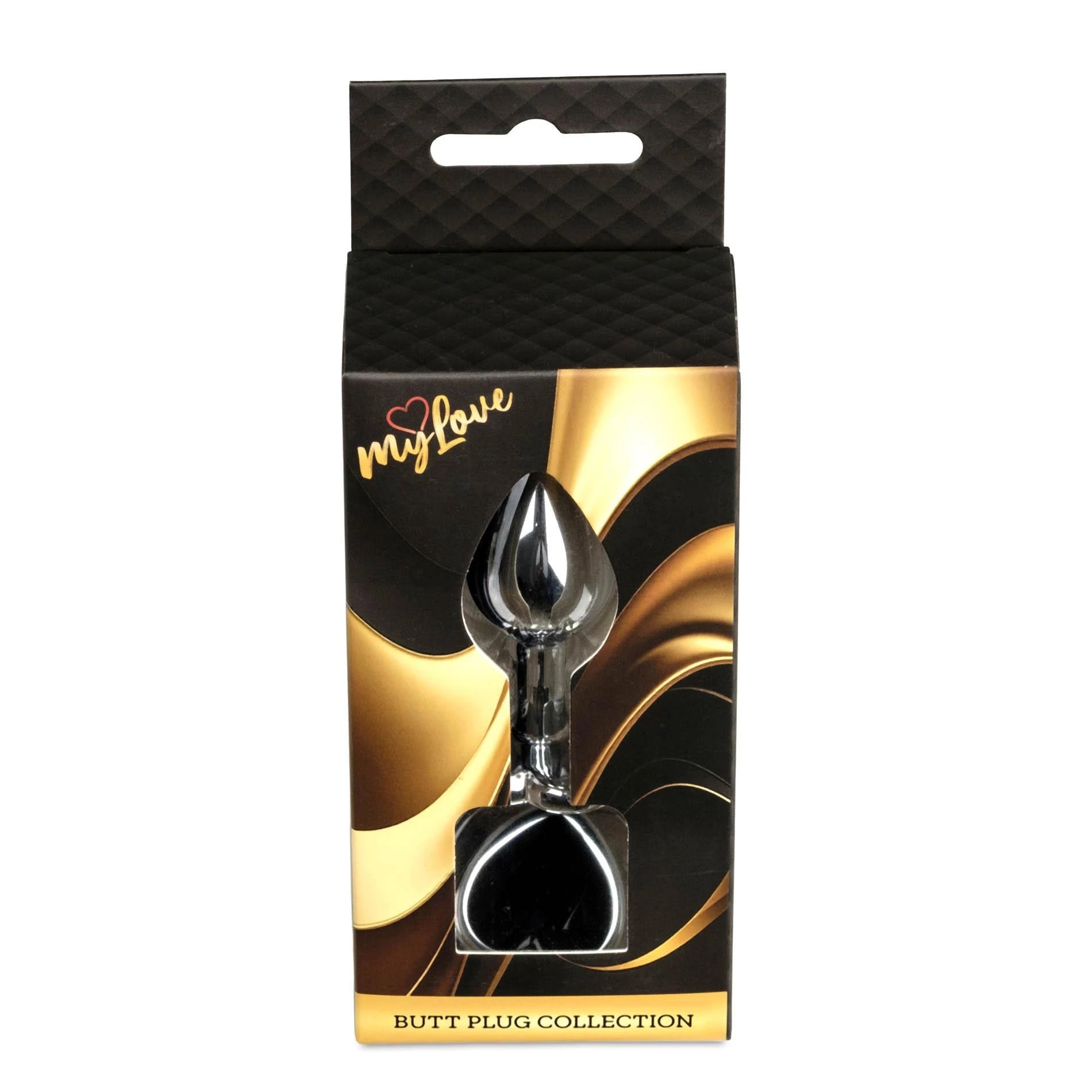 MyLove Toys - Bijoux Coeur PLUG Argent - Noir