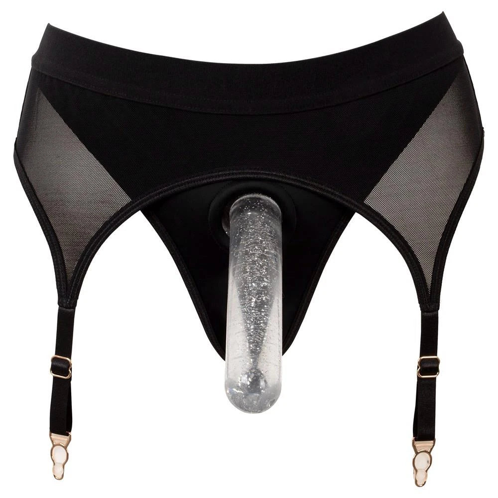 Strap-on thong with suspenders