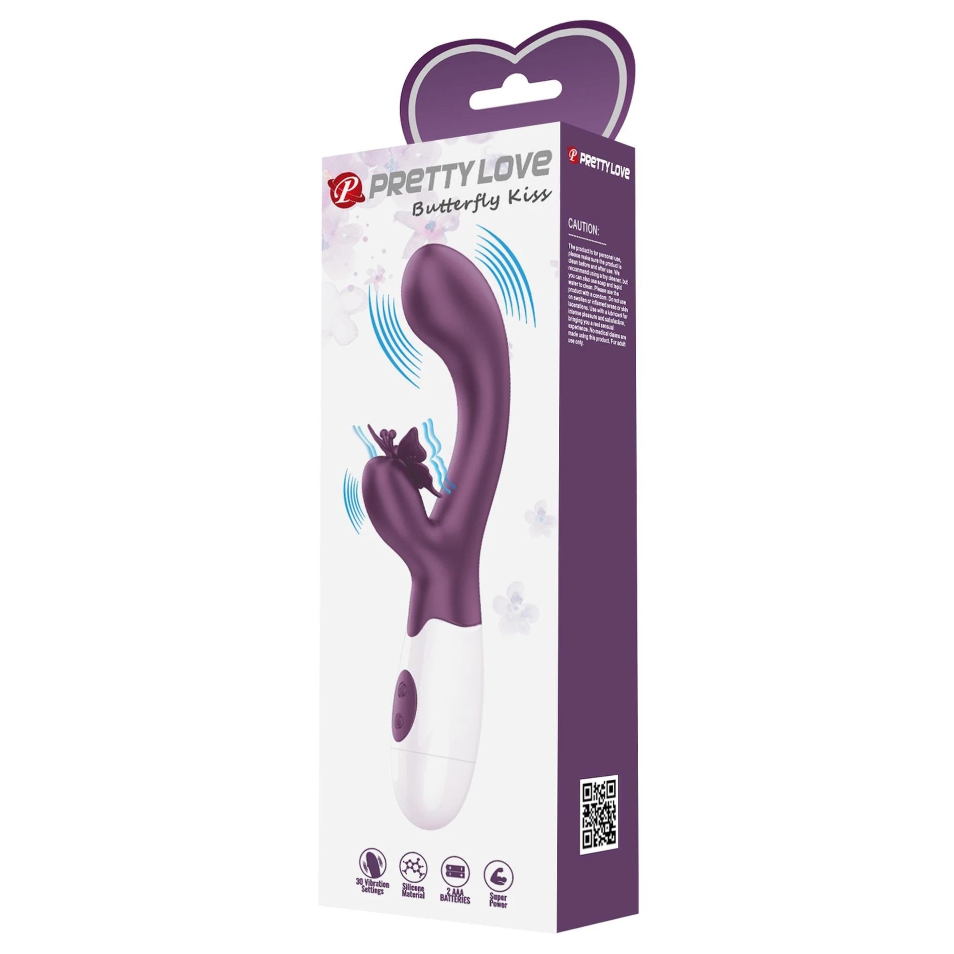 PRETTY LOVE - Butterfly Kiss violet, 30 fonctions de vibration