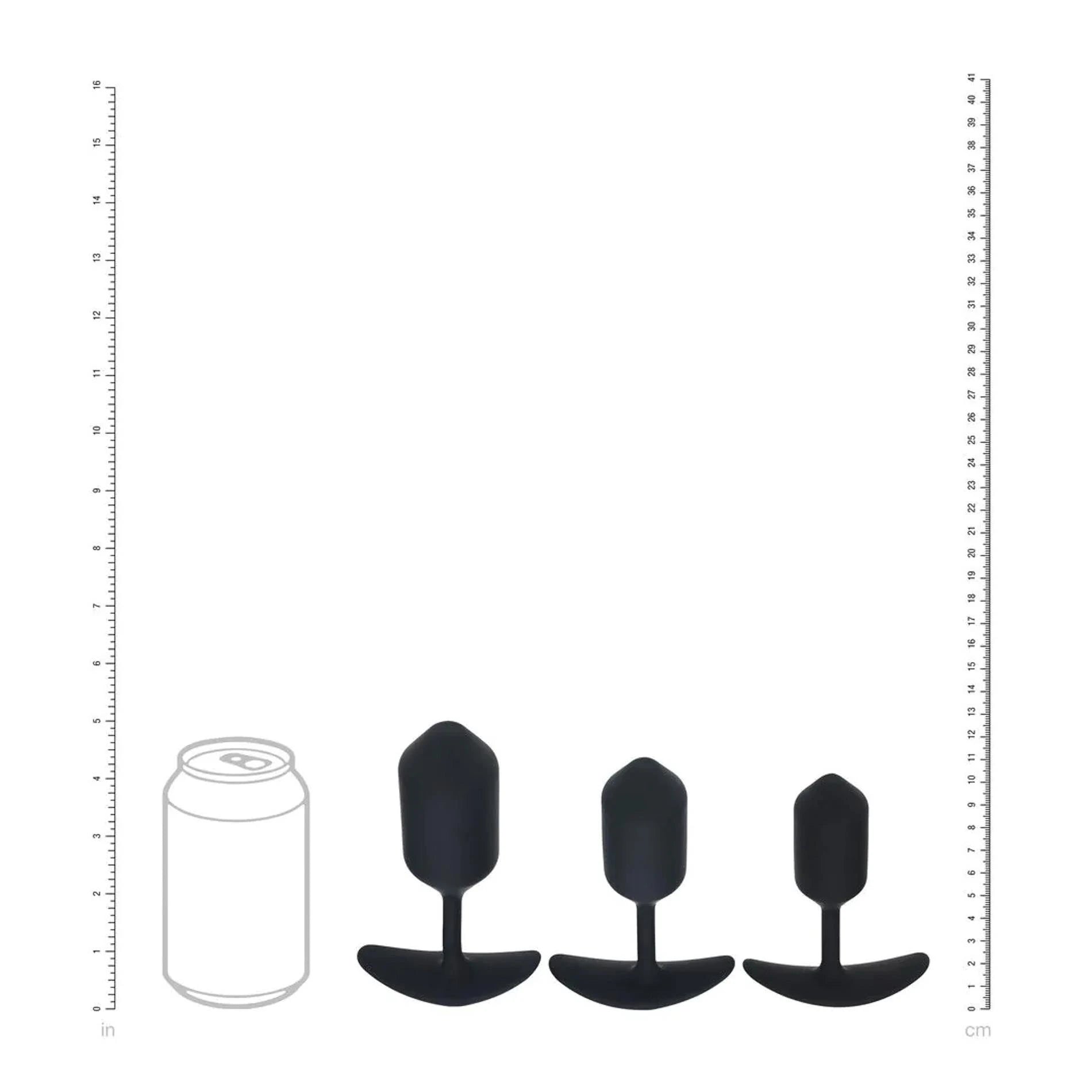 Silicone Weighted Anal Plug Training Set of 3 - Black
