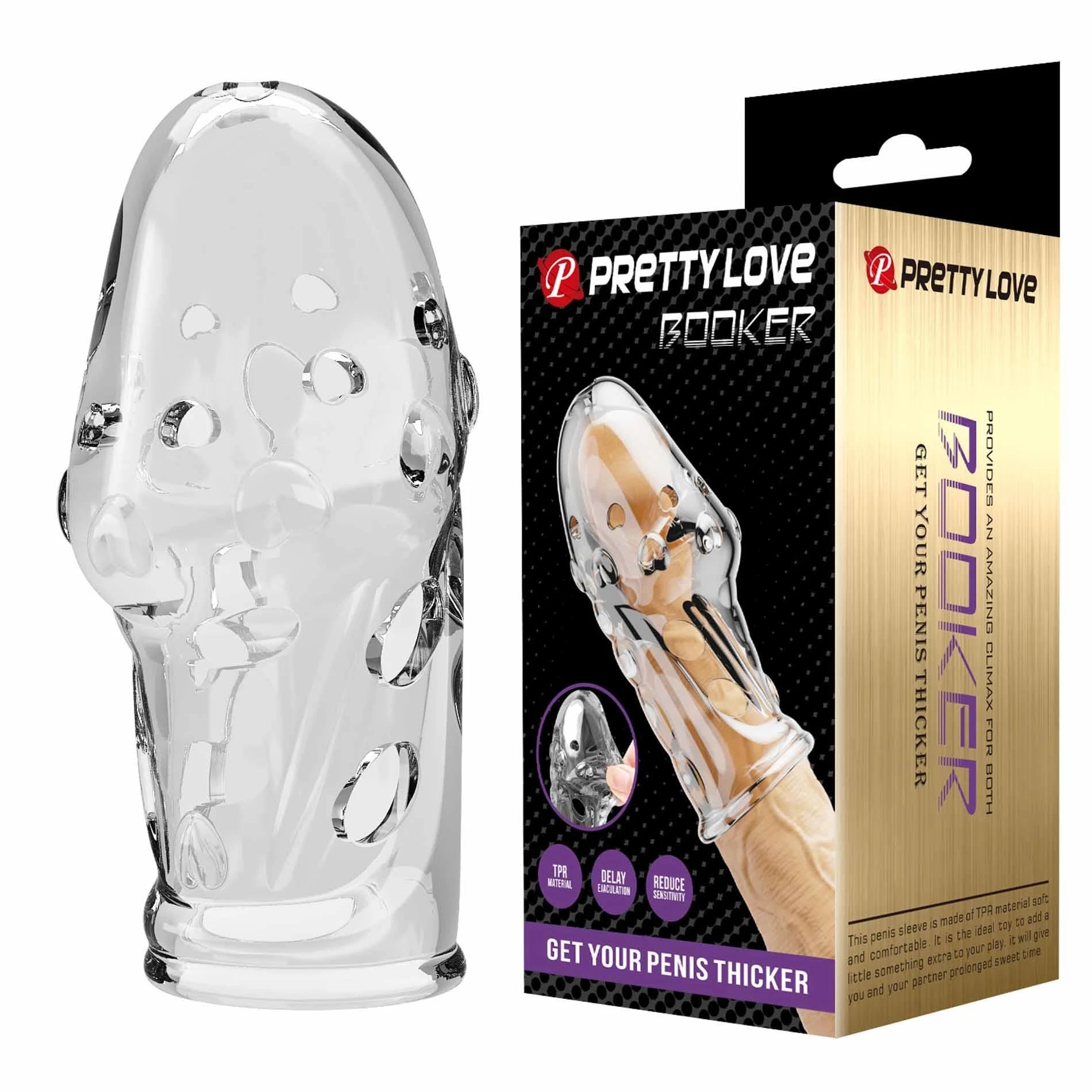 Manchon de pénis Pretty Love – Booker (transparent)