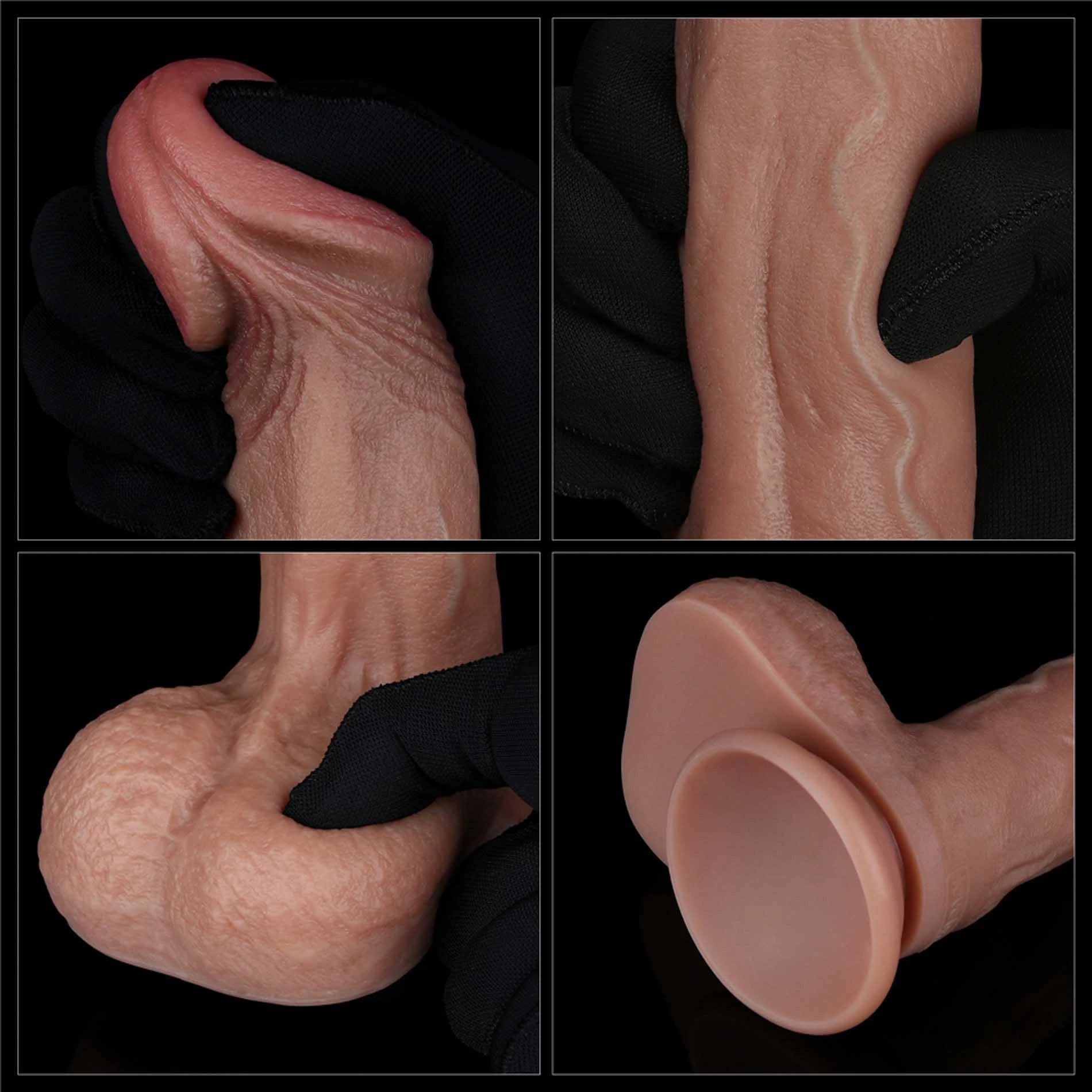 Bite de 22,86 cm en silicone double couche