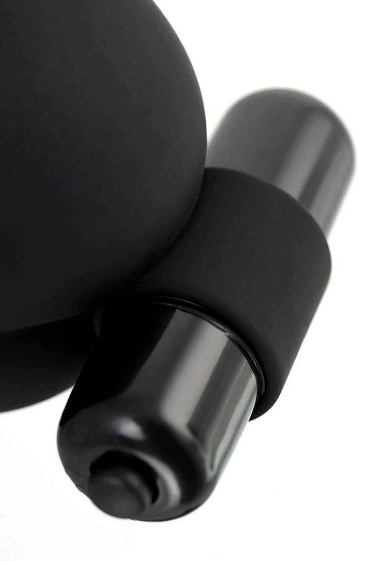 EROTIST Scrotum cover with an erection ring and vibration Attraction, silicone, black, 6.5 cm