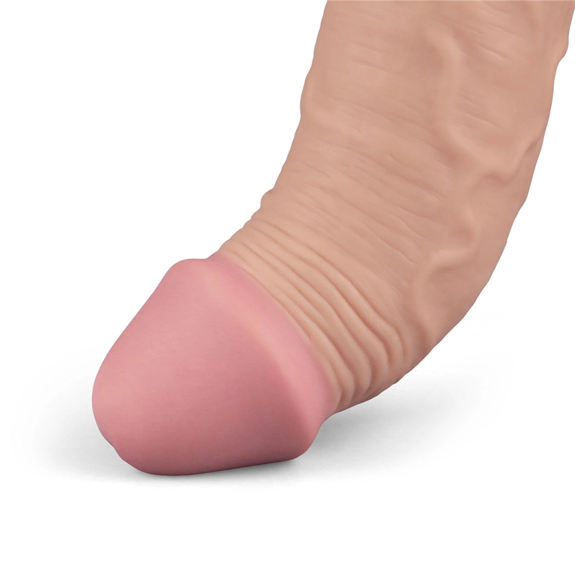 9.5" REAL SOFTEE Rechargeable TPE Vibrating Dildo(Flesh)