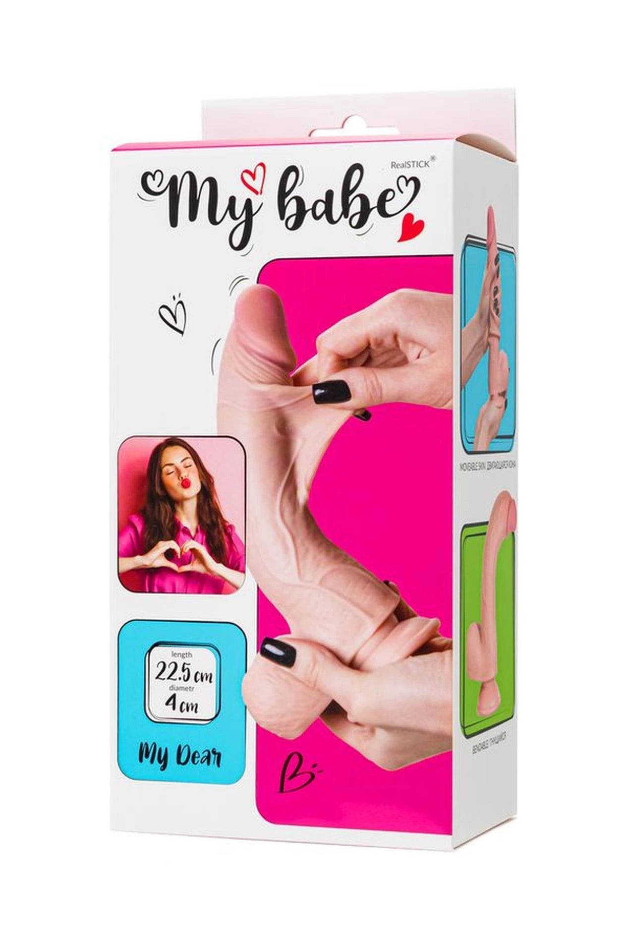 Dildo My babe by RealStick My Dear, flesh,TPE, 22.5cm