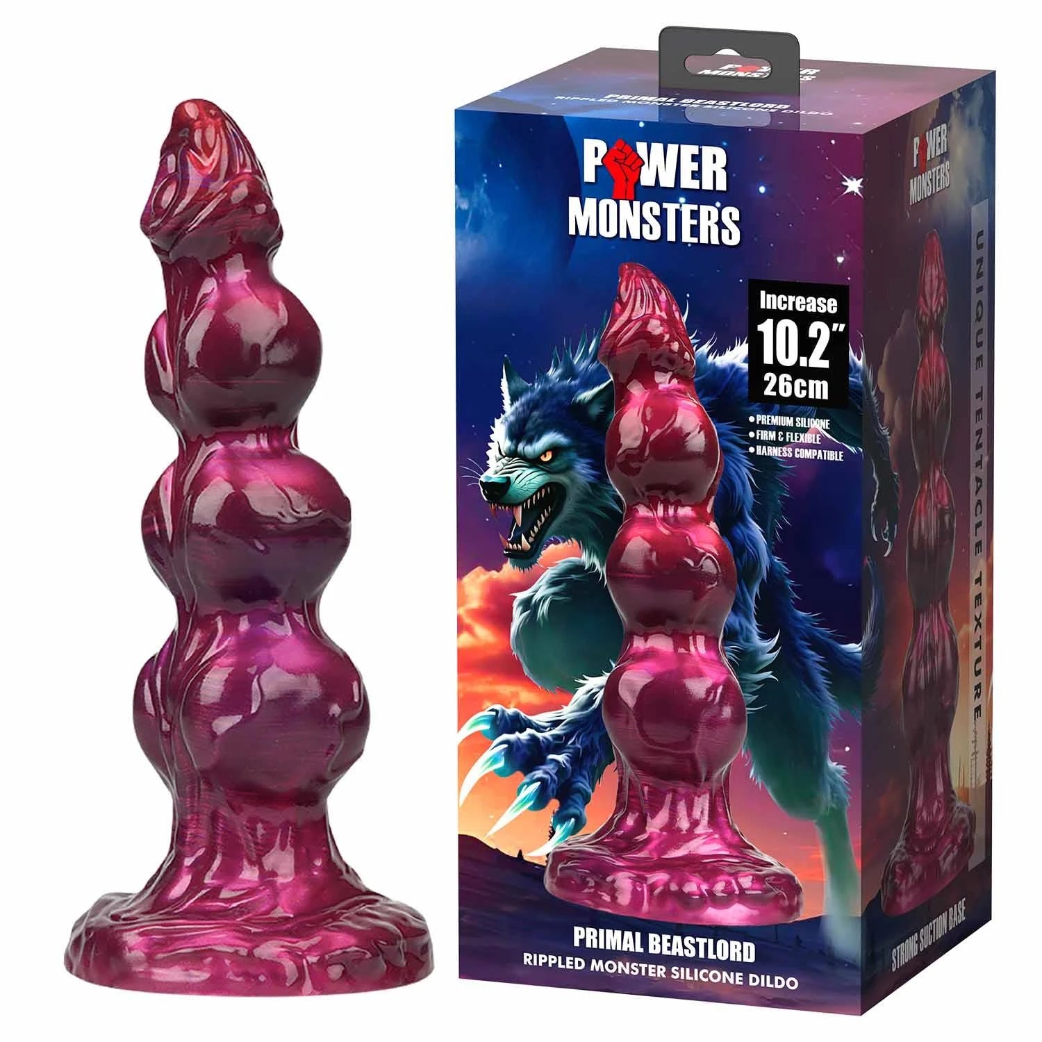 Power Monsters Primal Beastlord – Godemichet en silicone Monstres ondulés de 26 cm
