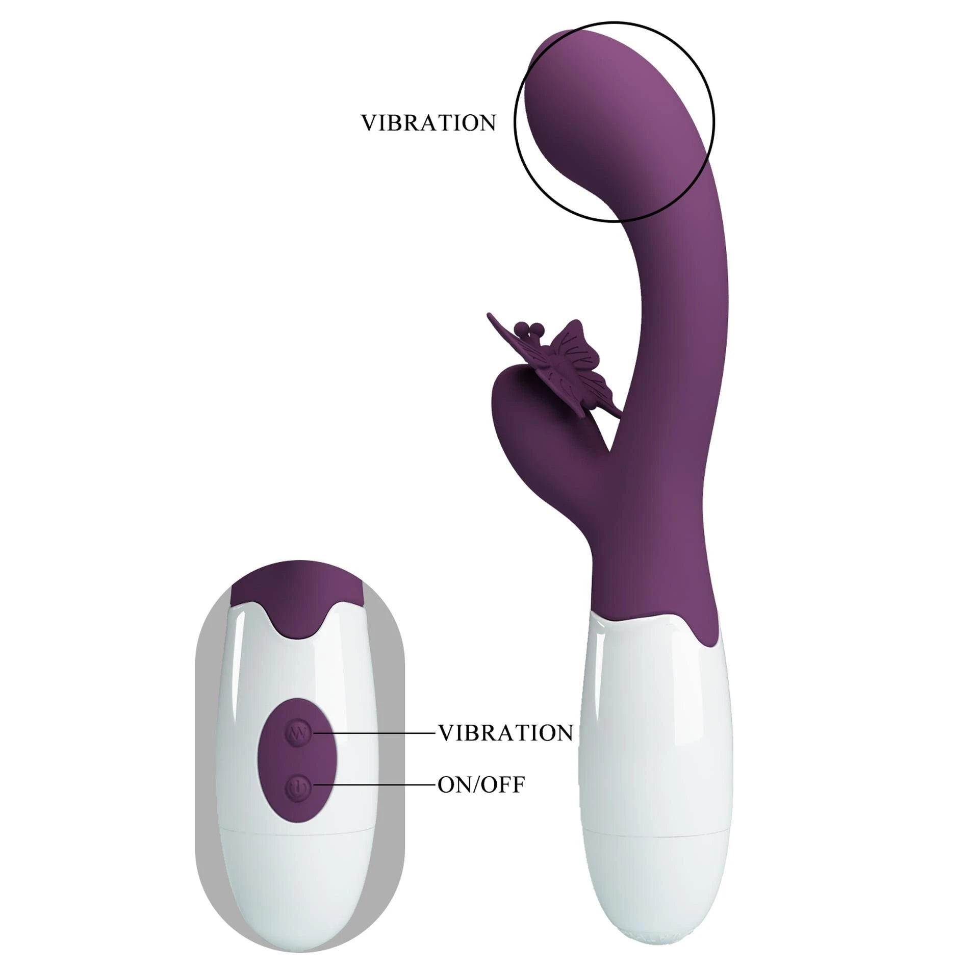 PRETTY LOVE - Butterfly Kiss violet, 30 fonctions de vibration