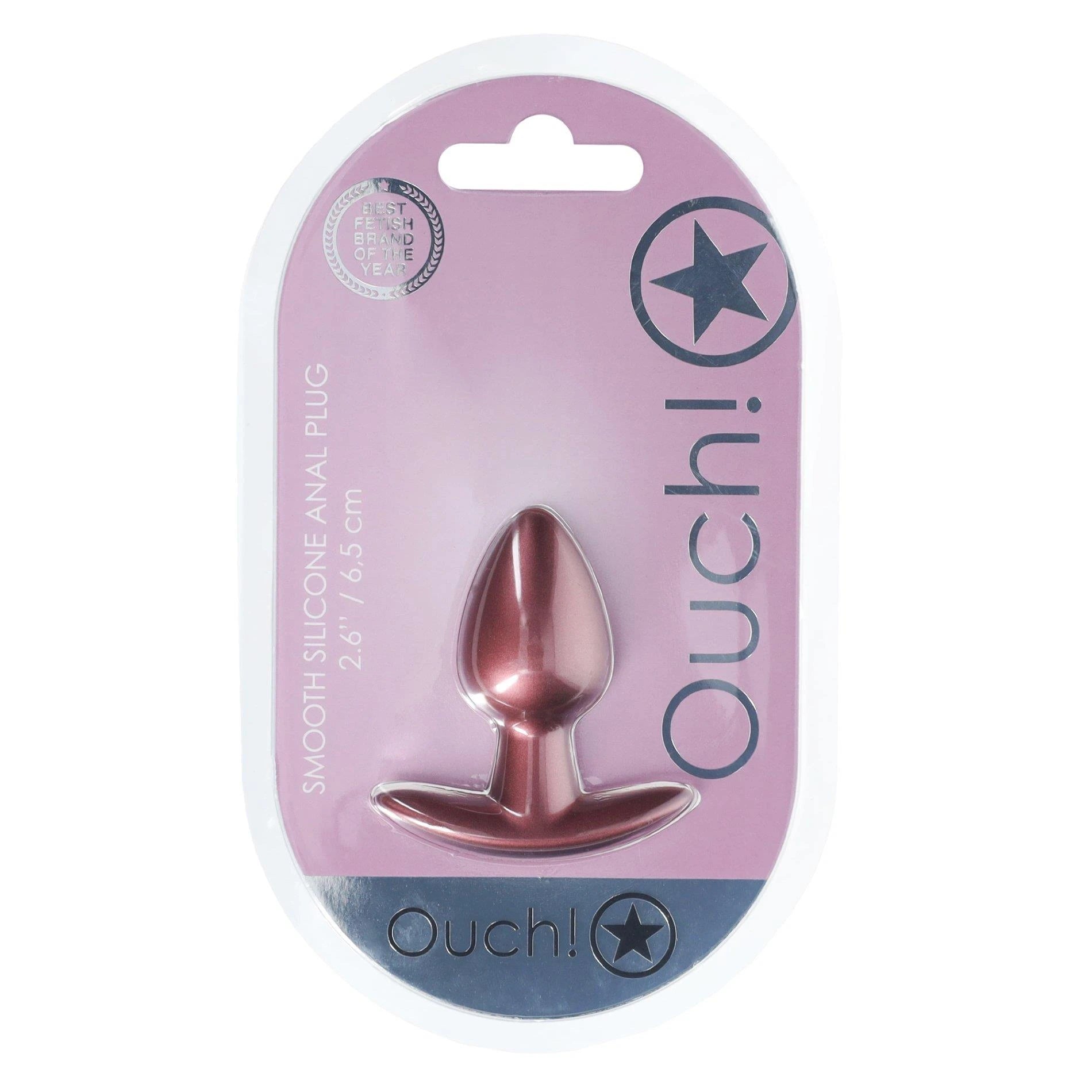 Plug Anal en Silicone Lisse - Petit Modèle - 2,6 / 6,5 cm - Or Rose