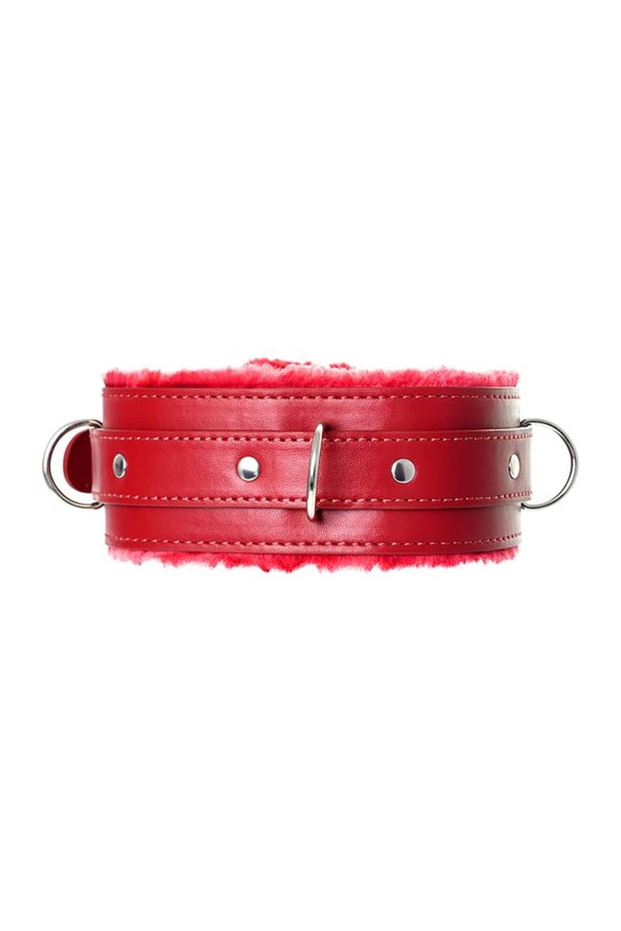 Collier Anonymo, cuir PU, rouge
