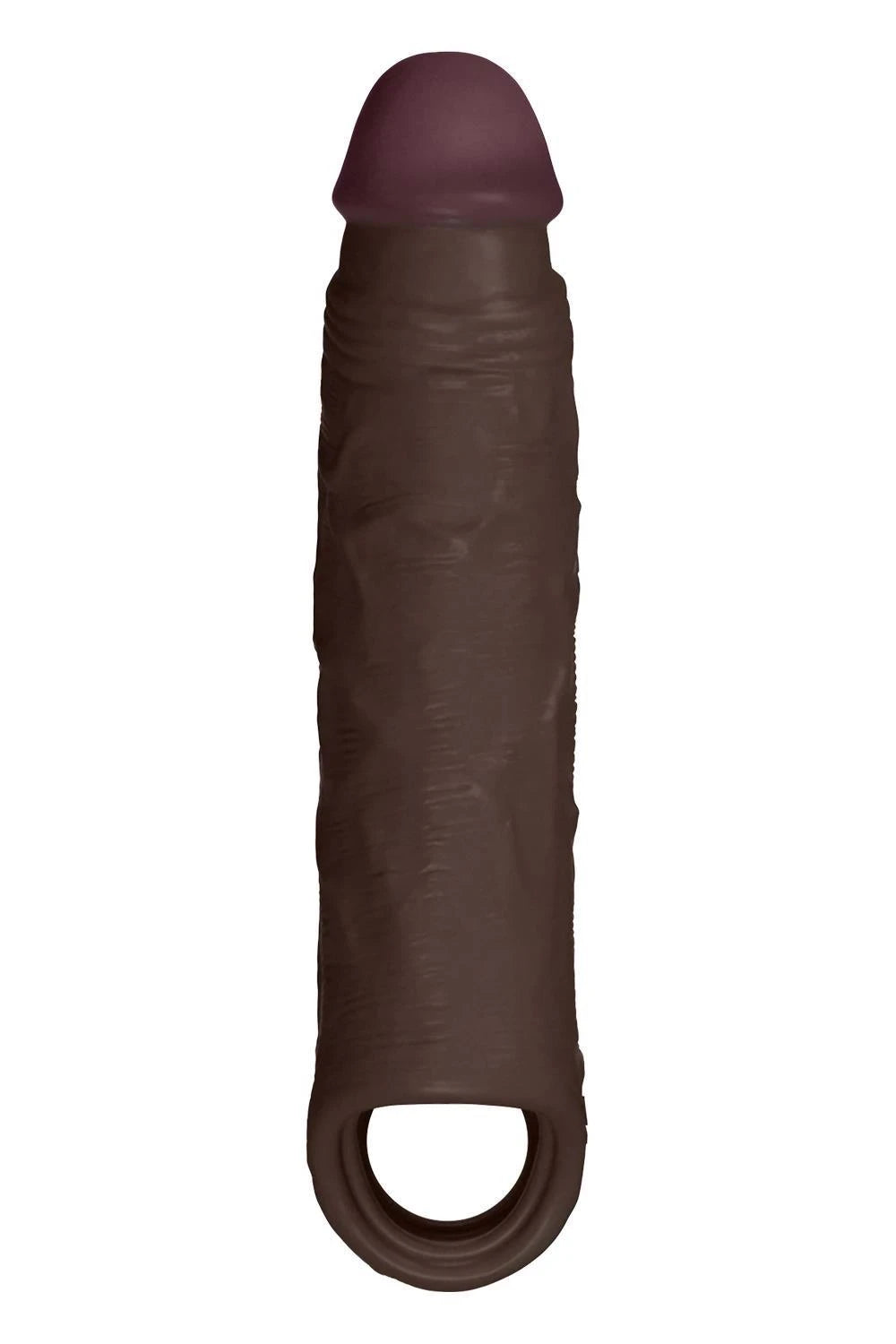 SHAFT SHEATH MODEL F 6.9 INCH LIQUID SILICONE SLEEVE MAHOGANY