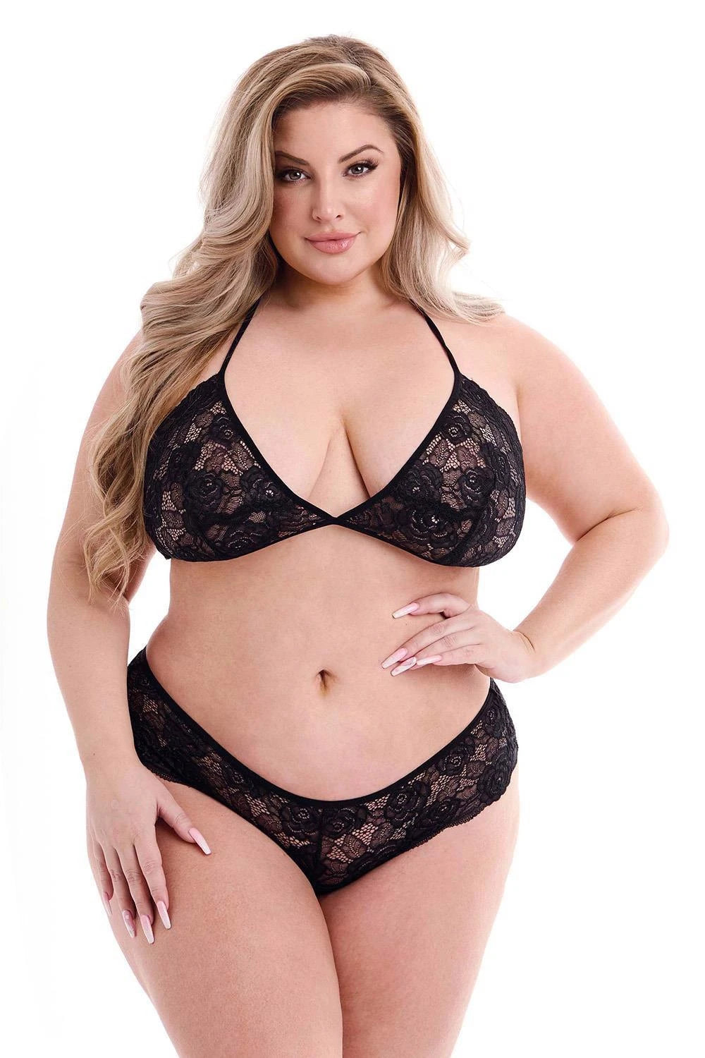 BACI 2 PCS ENSEMBLE SOUTIEN-GORGE ET CULOTTE ÉCOLOGIQUE NOIR , Q