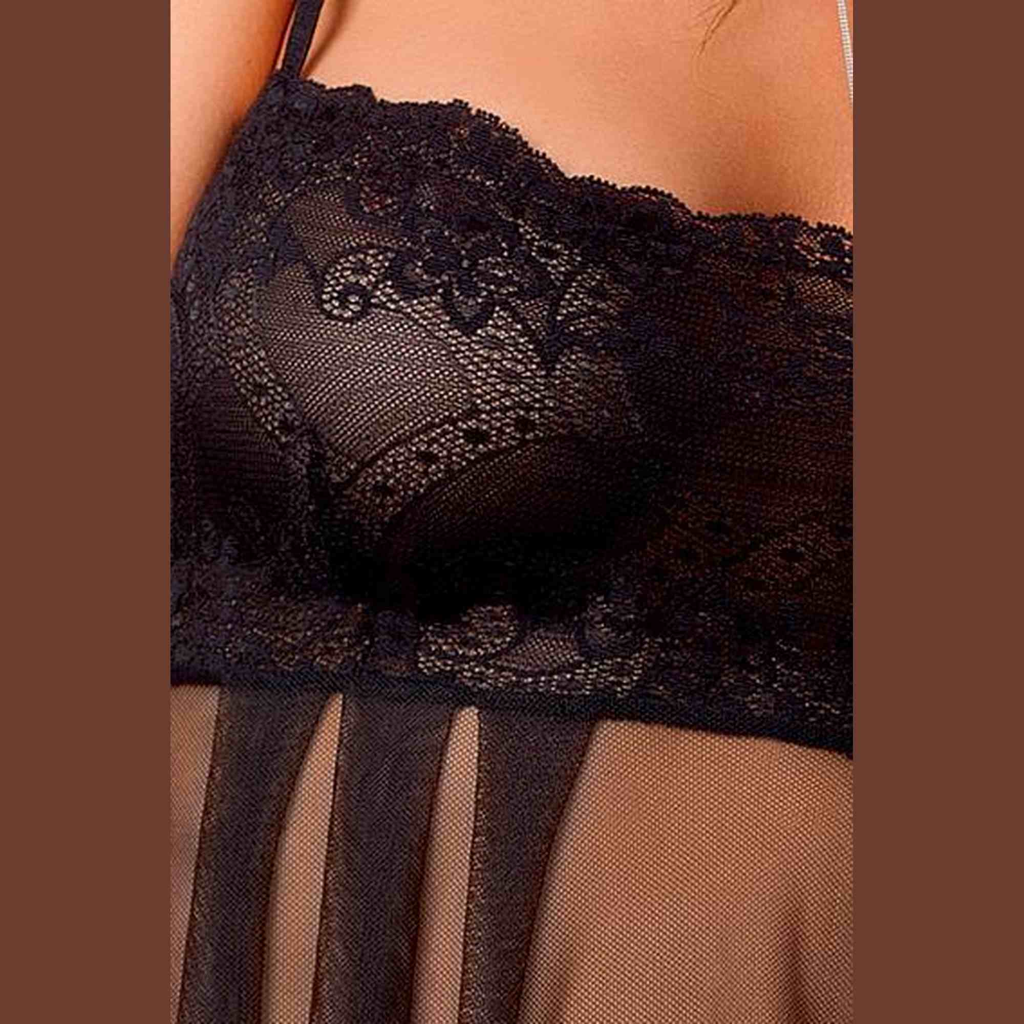 Bielizna-NICOLETTE CHEMISE black S/M - Casmir