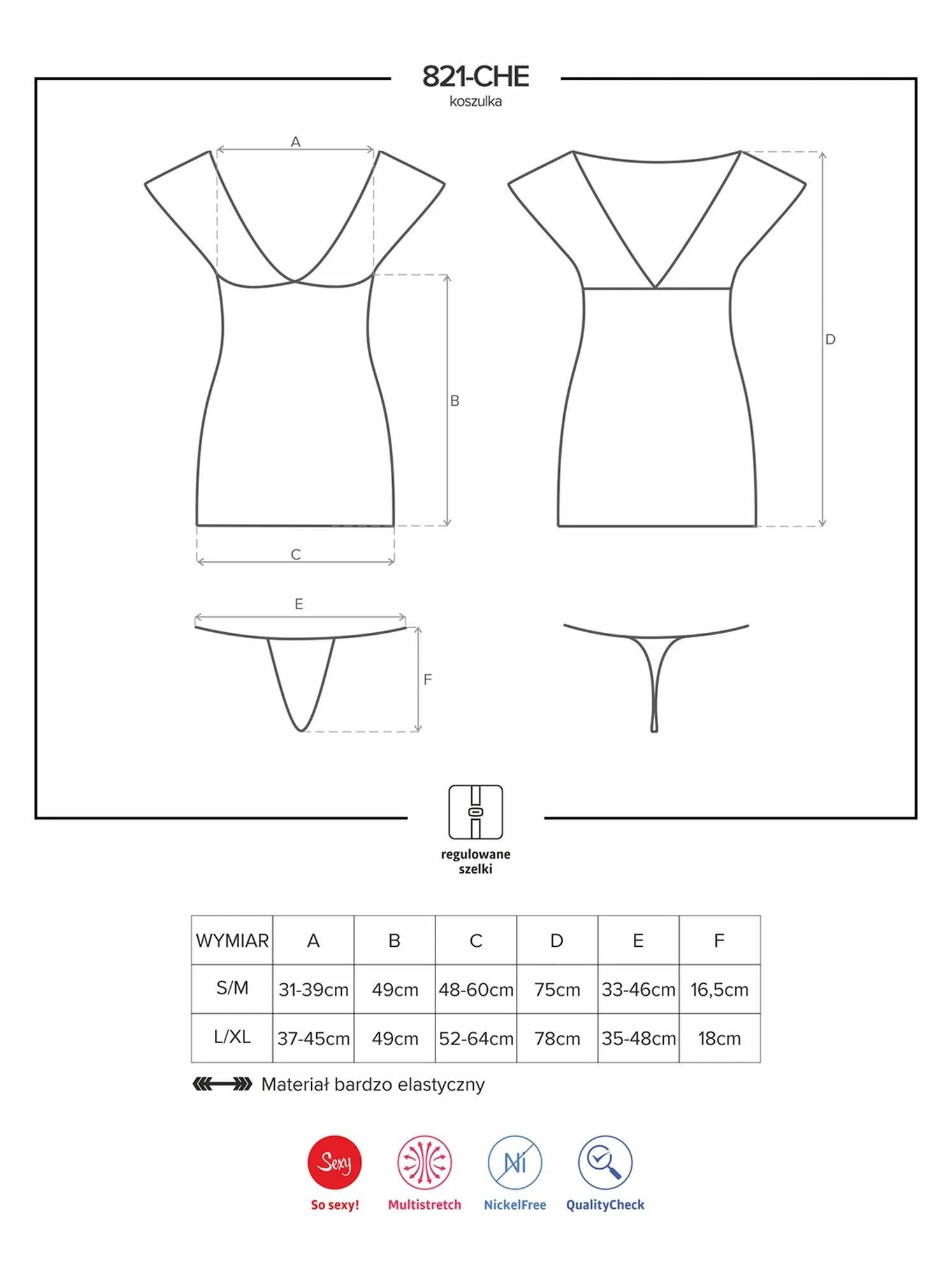 Lingerie-821-CHE-1 chemise et string L/XL