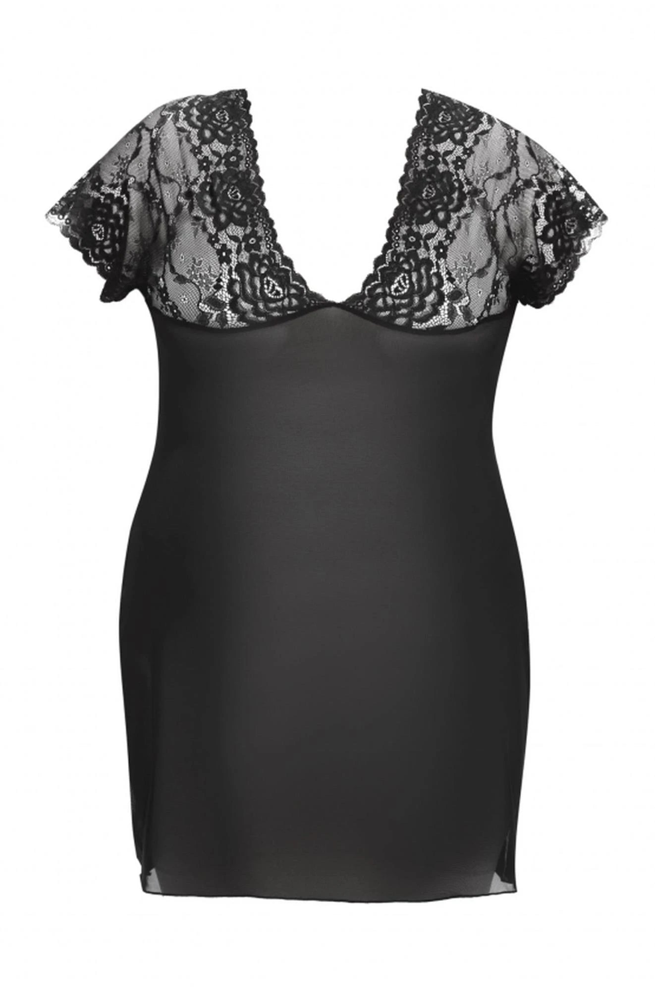 Marina black chemise XXL+ (black slip)