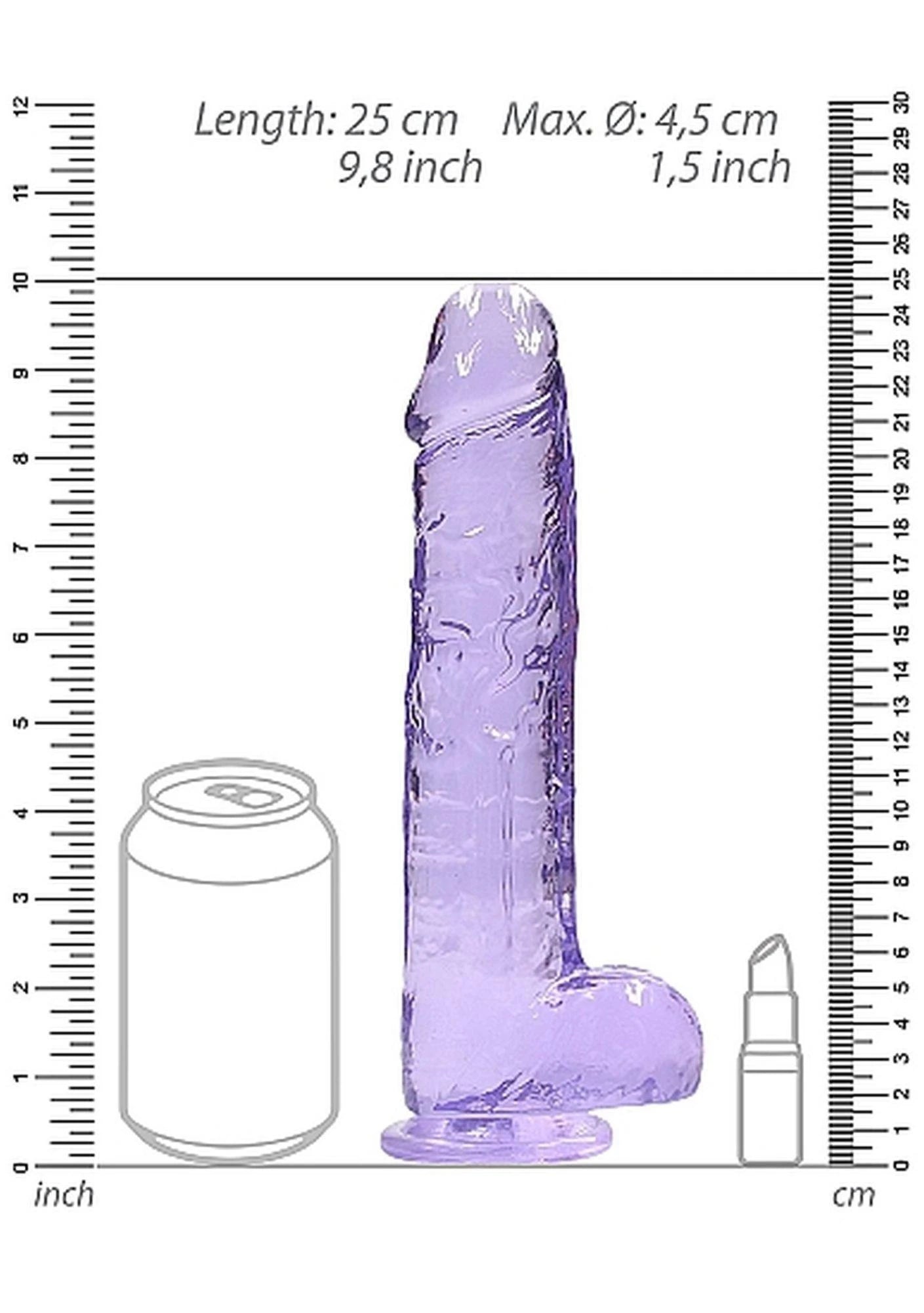 9" / 23 cm gode réaliste avec testicules - violet