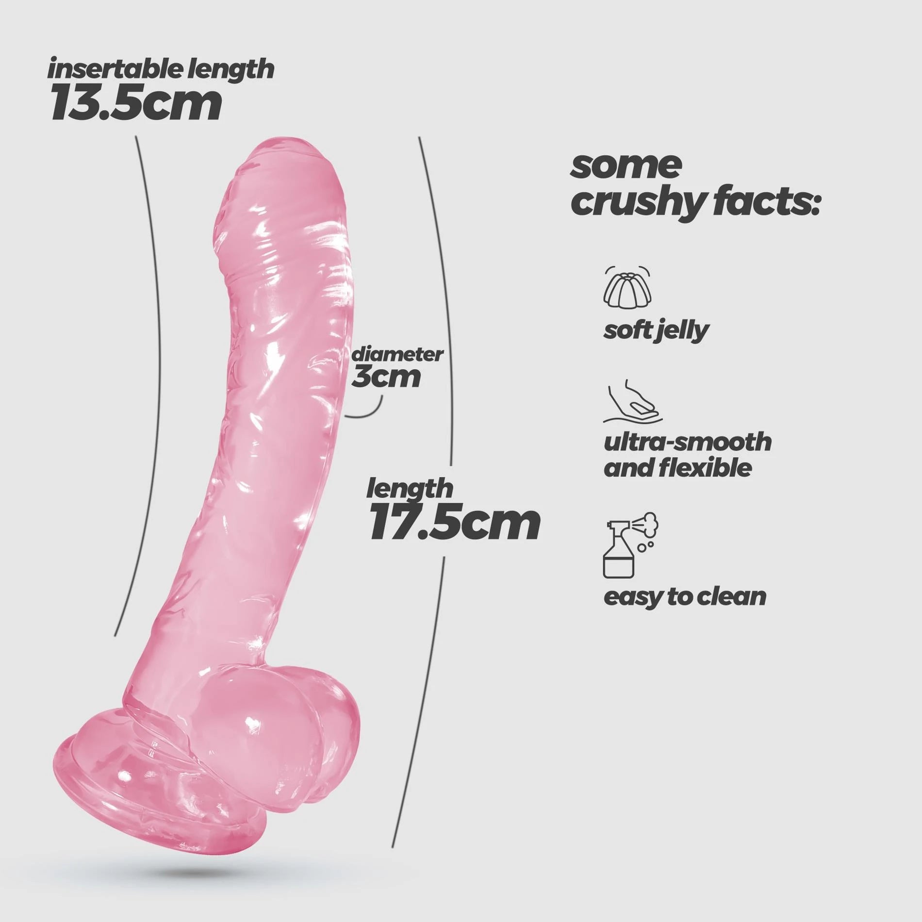 CRUSHIOUS HUDINI JELLY ANAL DILDO ROSE