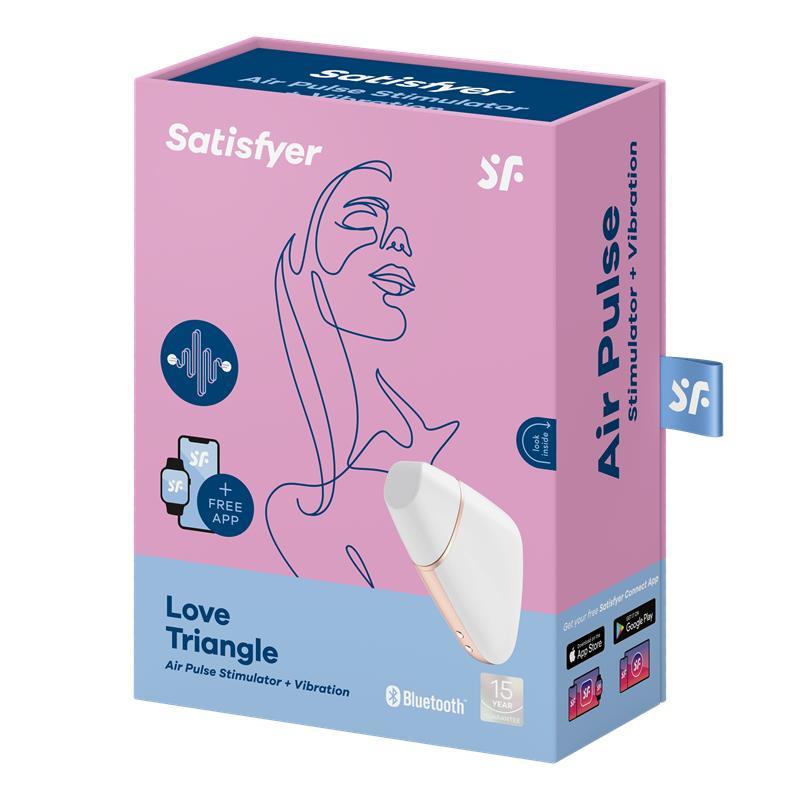 Love Triangle - Air Pulse Stimulator and Vibration - White
