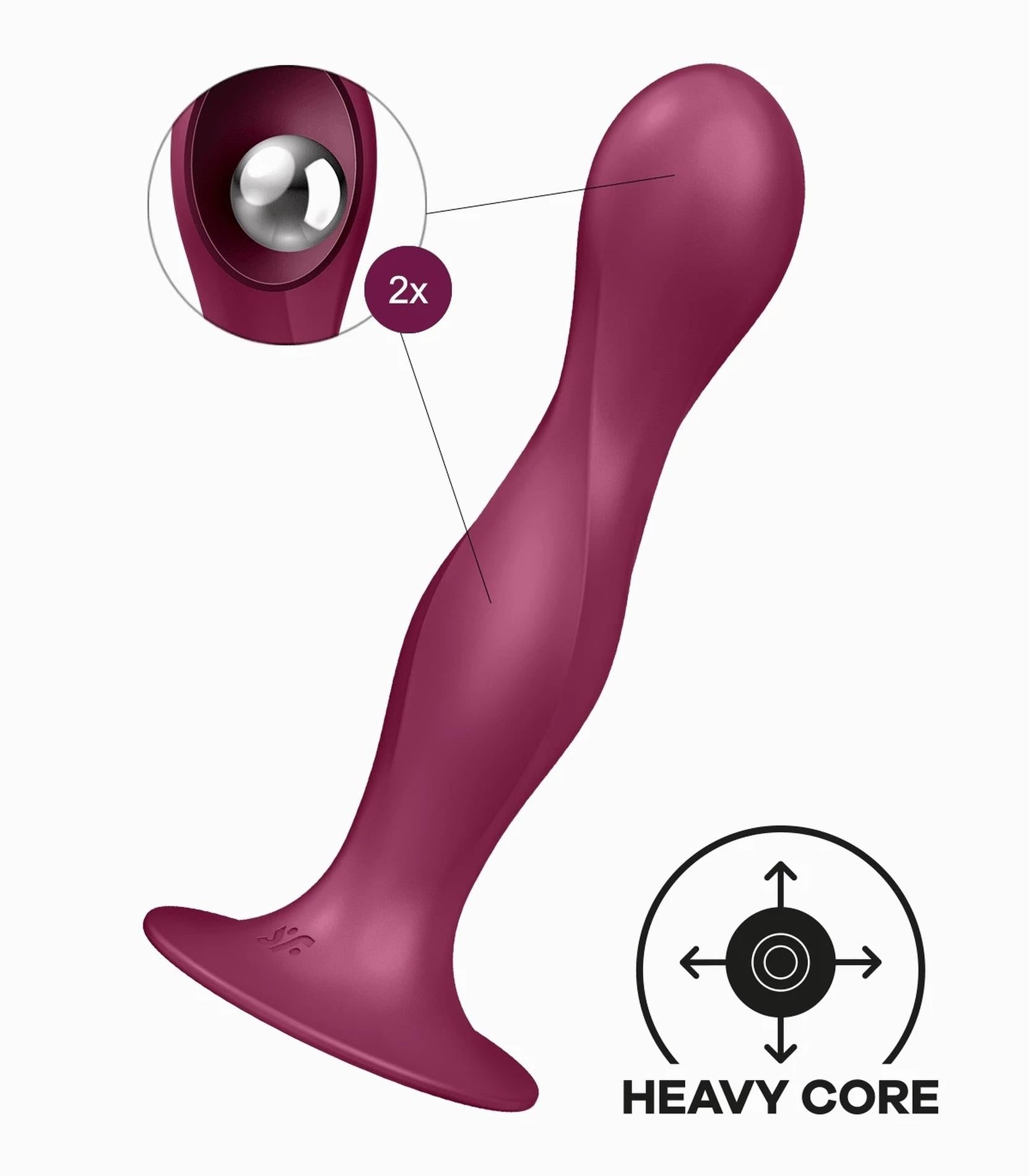 Double Ball-R - Weighted Dildo - Red