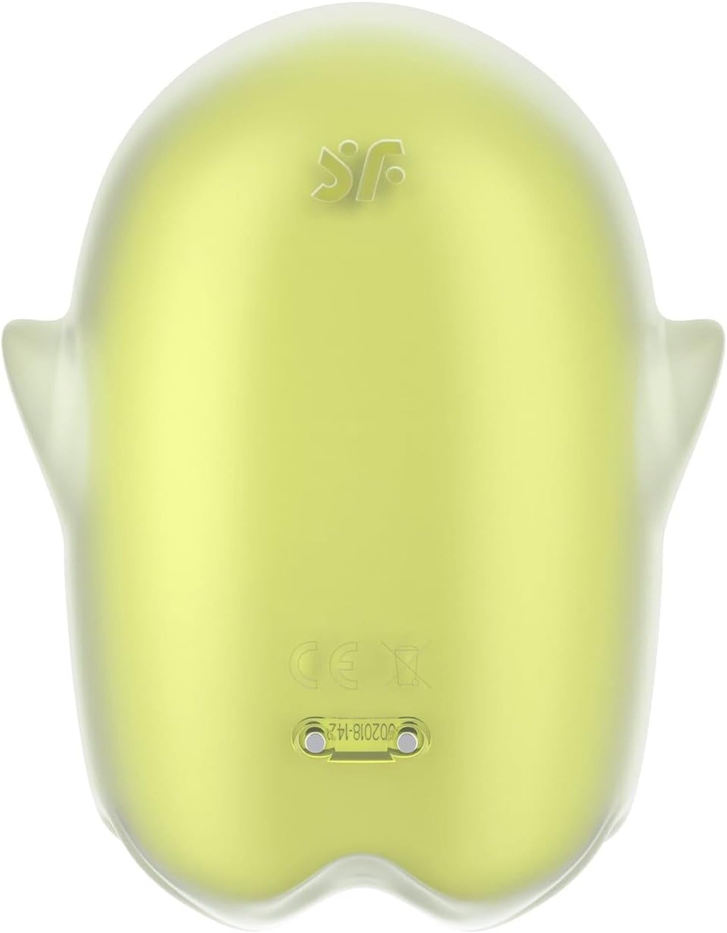 Glowing Ghost - Glow in the Dark - Double Air Pulse Vibrator - Yellow