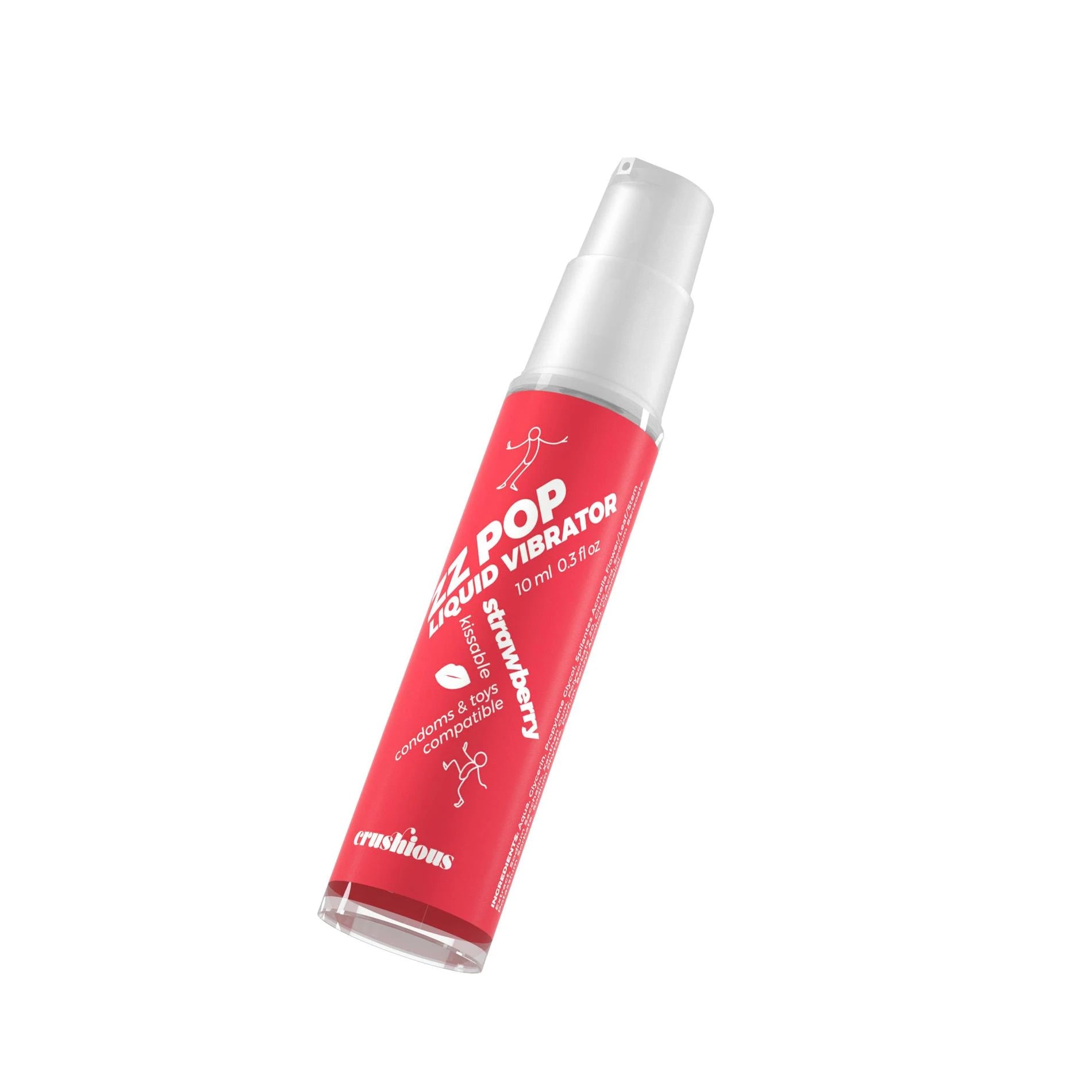 ZZ Pop - Kissable Liquid Vibrator - Strawberry - 0.3 fl oz / 10 ml