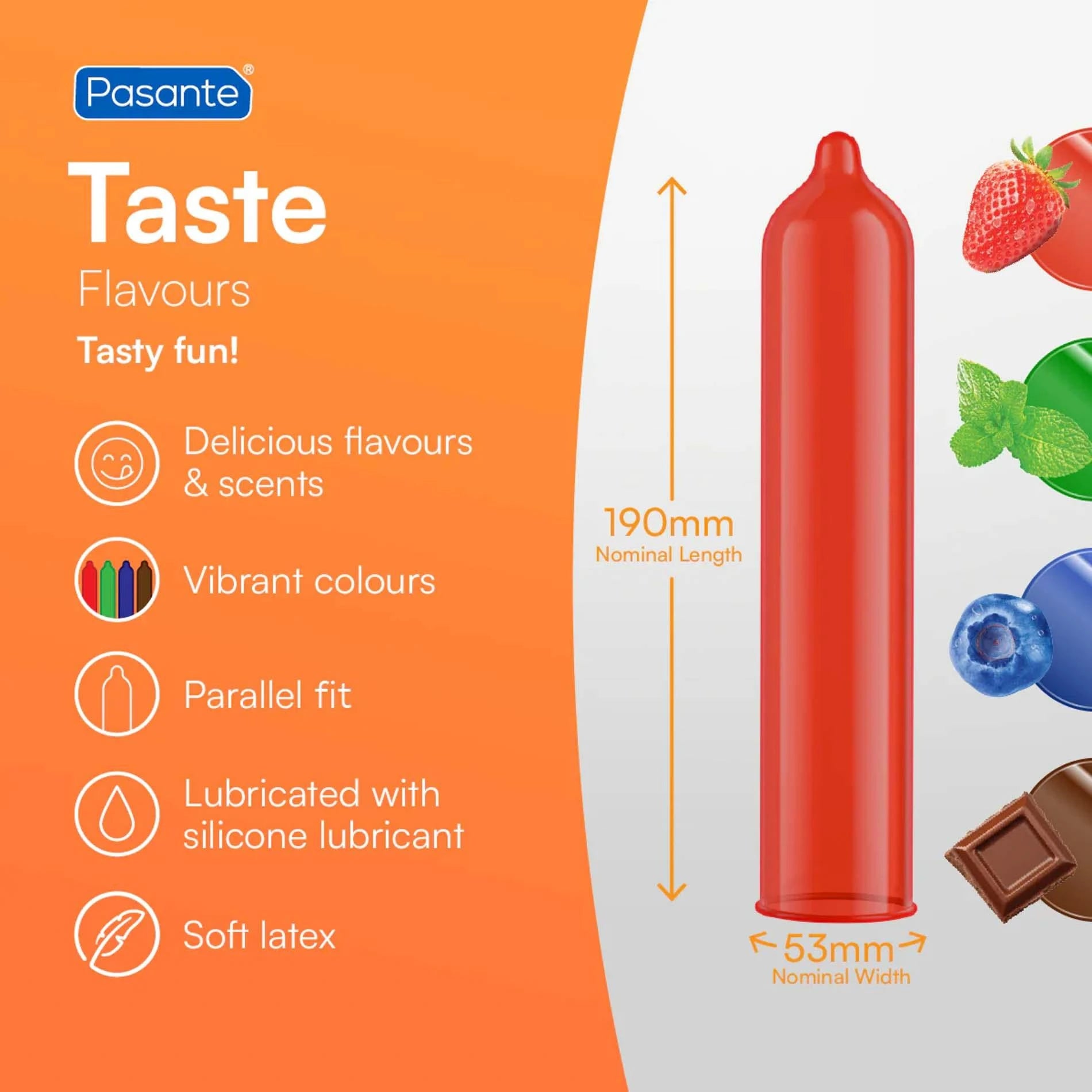 Pasante Flavours/Taste Condoms 12 pcs
