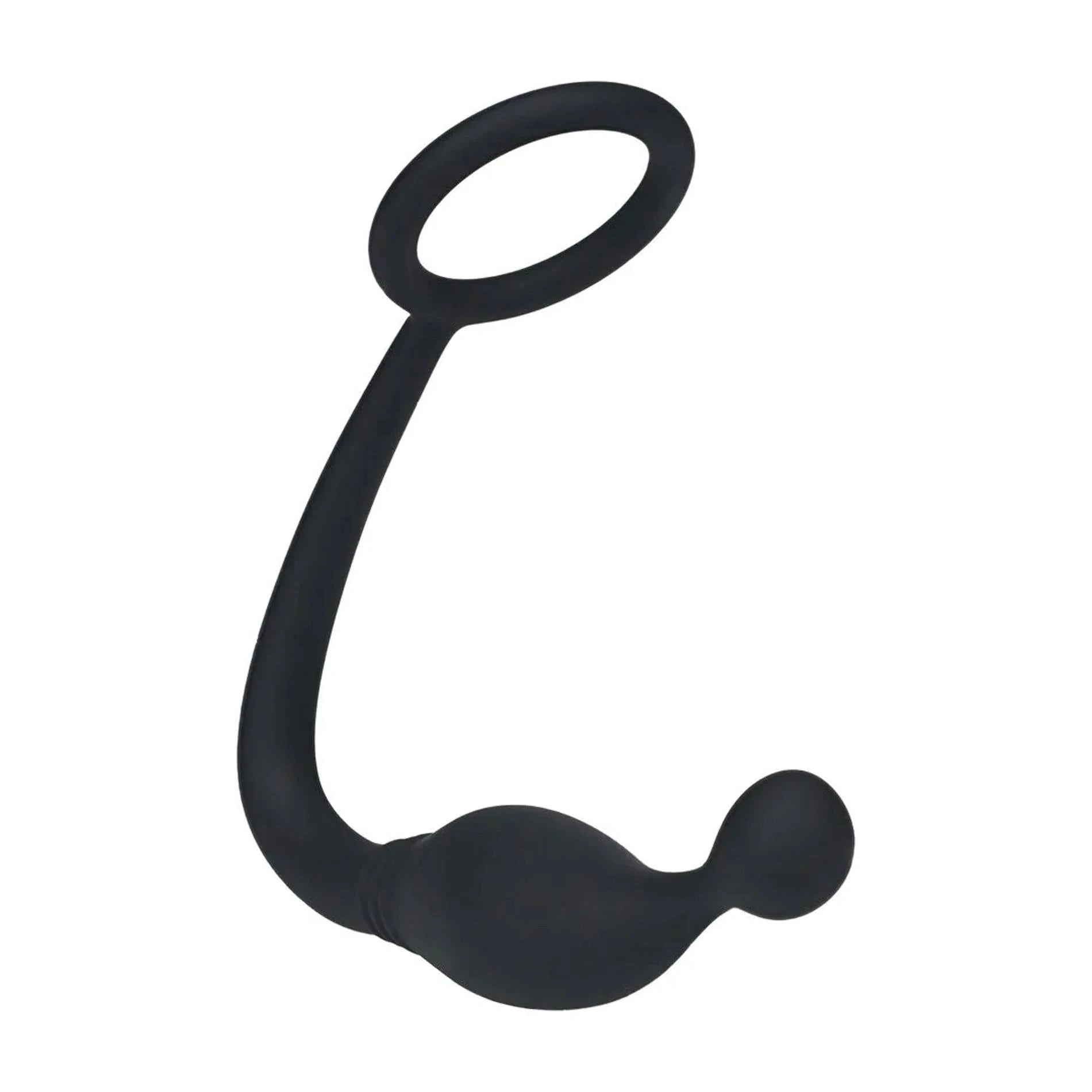Silicone Cockring with Prostate Stimulator - S - Black